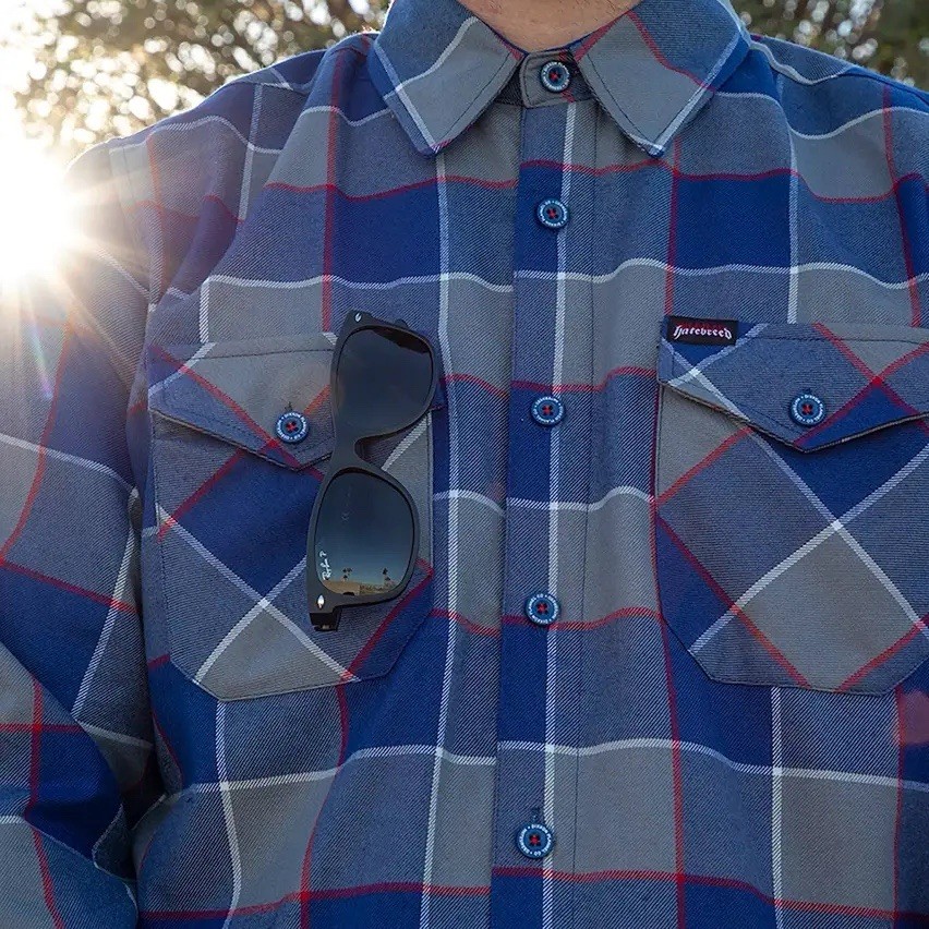 Dixxon Flannel Co Hatebreed 1.0 Limited Edition Blue Plaid Shirt Mens Large Bnib