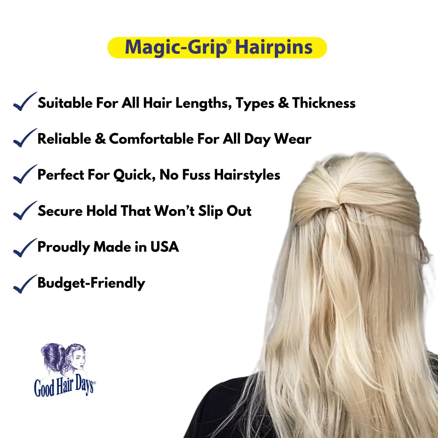 -Grip Hairpins Crystal (10 Count)