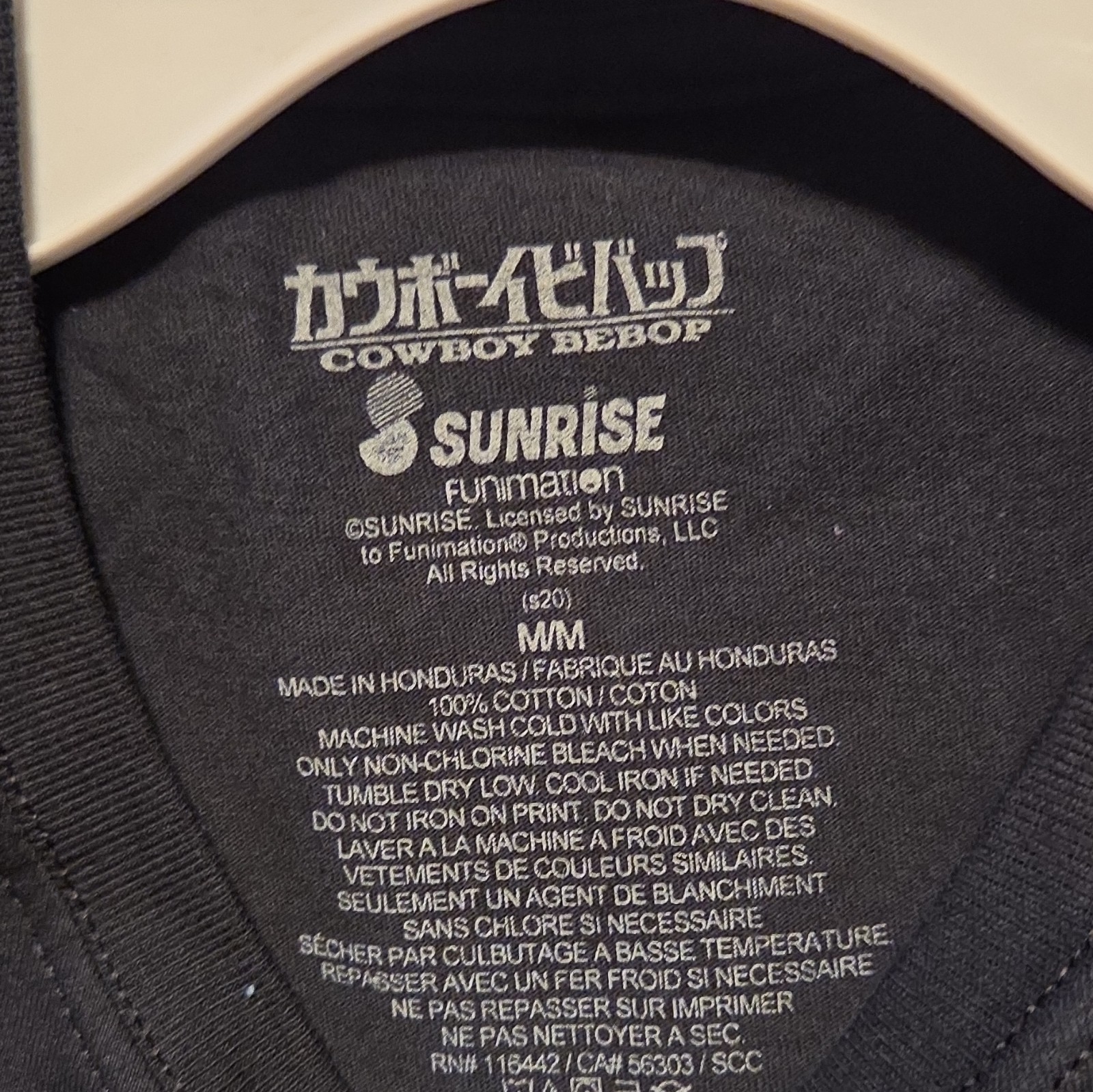 Sunrise Cowboy Bebop Faye Valentine Men’s Graphic Tee Black Size M Cotton