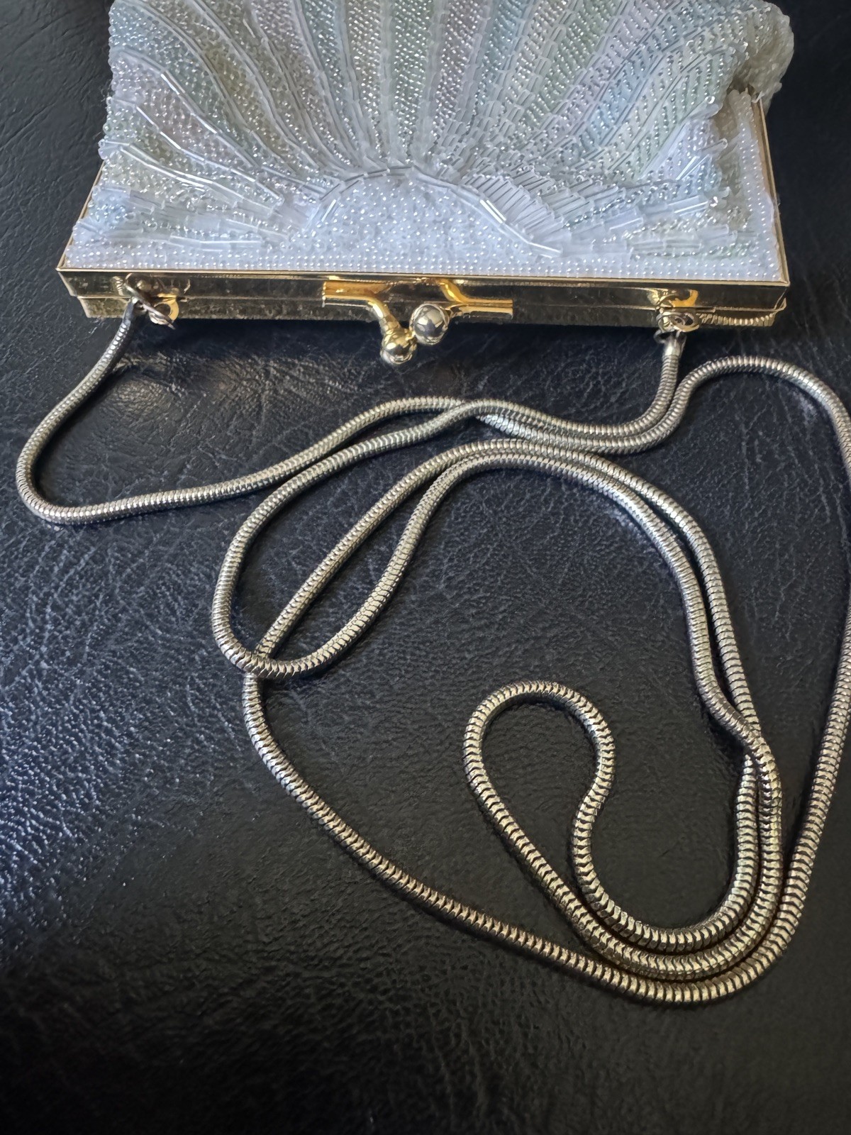 Vintage La Regale Glass Beads,Clam Shell purse