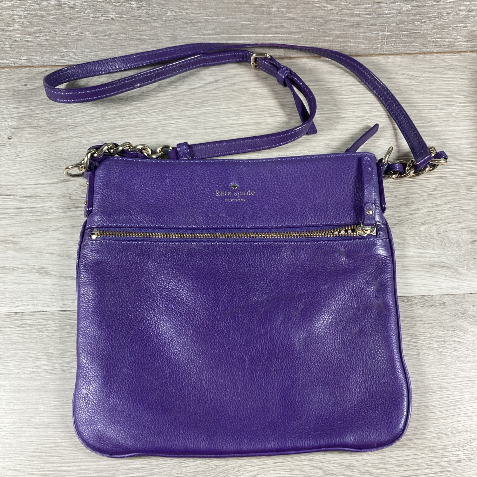 Kate Spade New York Cobble Hill Ellen Blue Leather Crossbody Shoulder Bag Purse