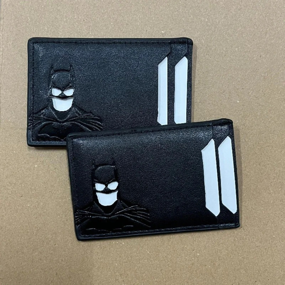 Leather Slim Card Holder Wallet RFID Blocking for Men & Women ID Window Black