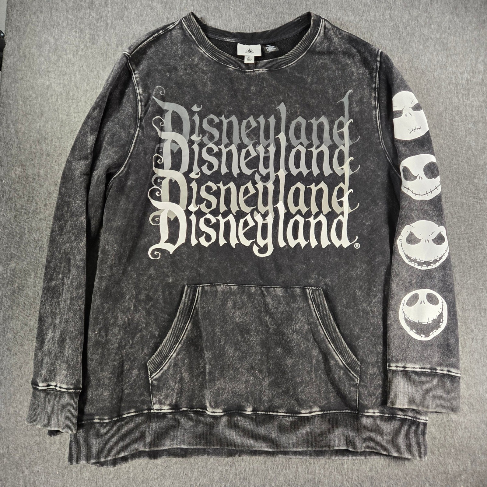 Disneyland Nightmare Before Christmas Acid Wash Sweatshirt XL Jack Skellington