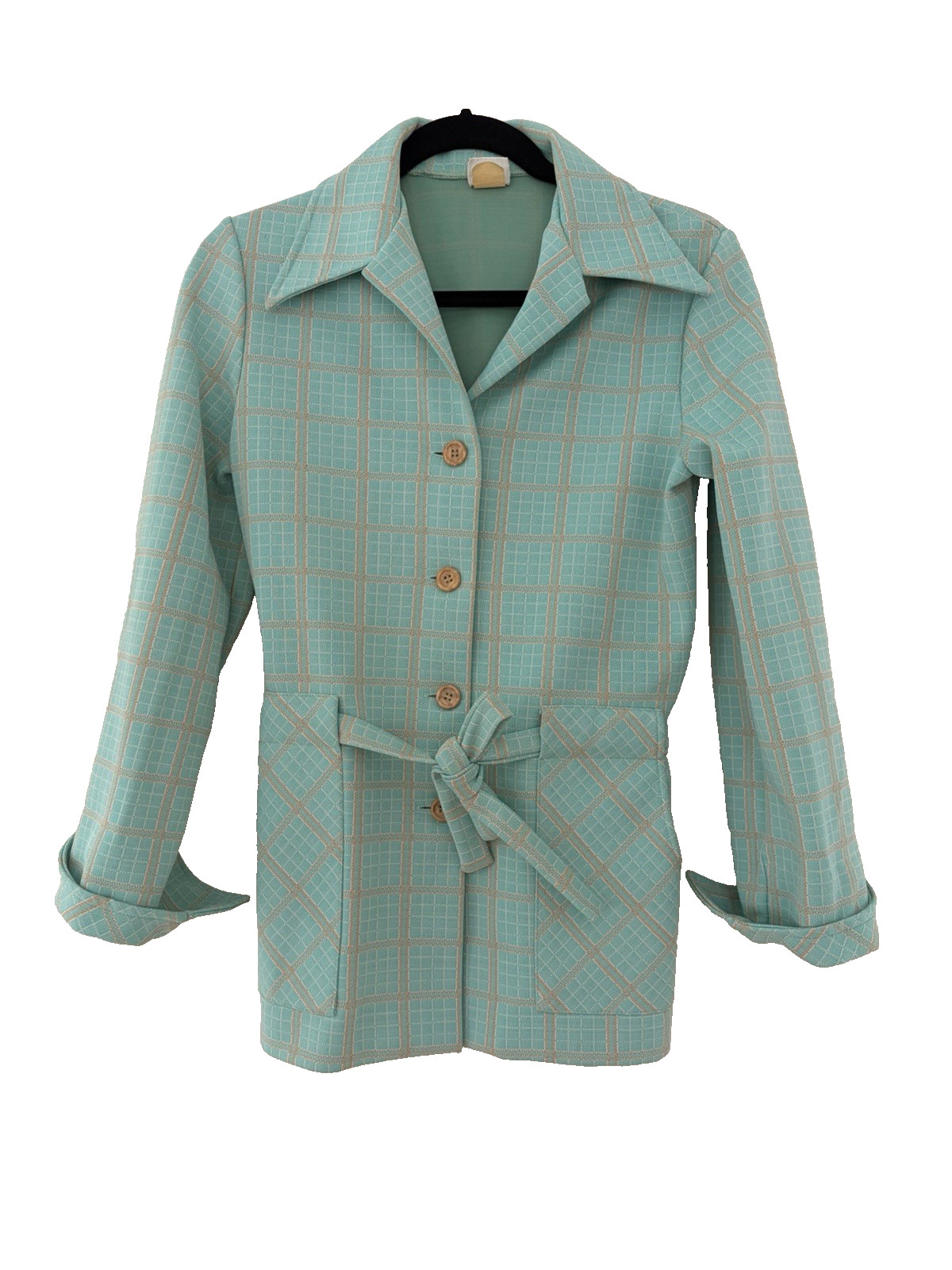 Cos Cob Women’s Jacket 1960s Career Vintage size 12 Blazer leisure retro belted