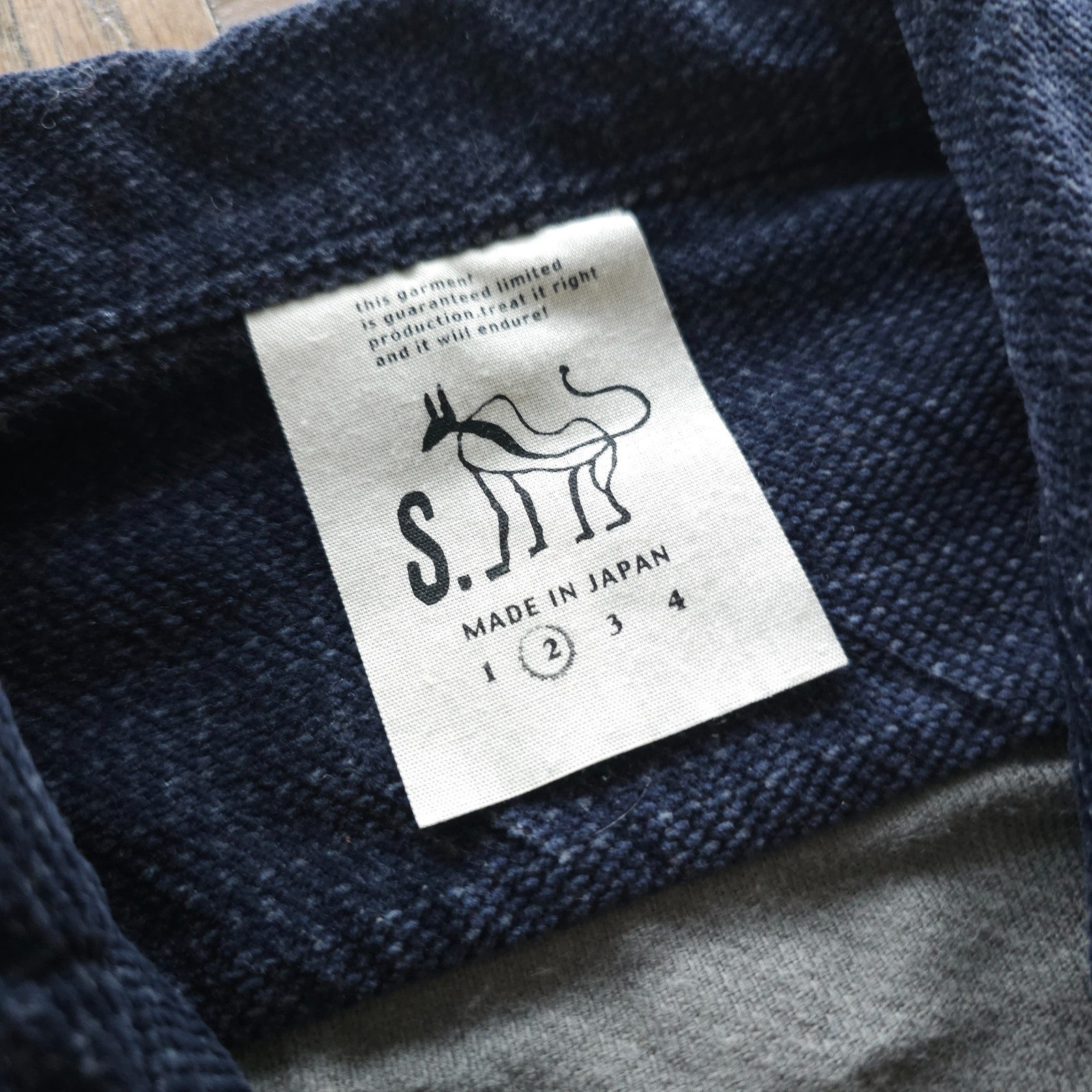 RARE S. Made in Japan Indigo Dye Chenille Corduroy Camp Collar Shirt 2 Medium
