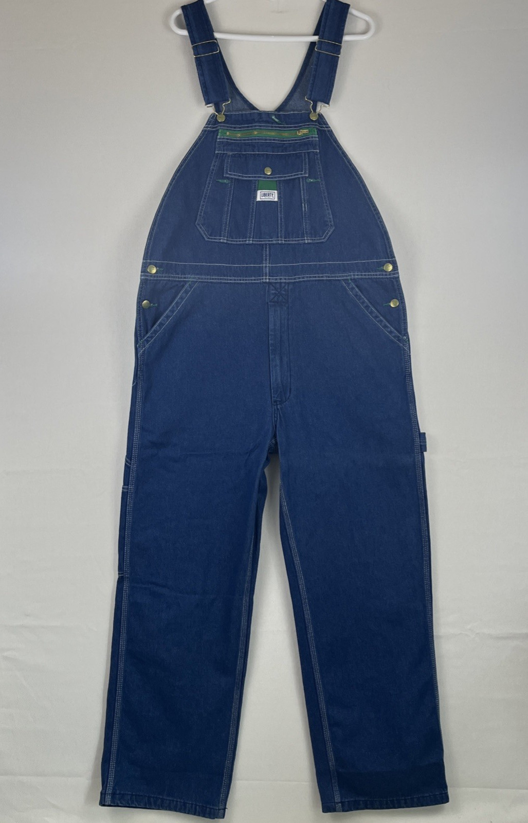 Liberty Bib Overalls Mens 38×30 Blue Denim Relaxed Fit Workwear