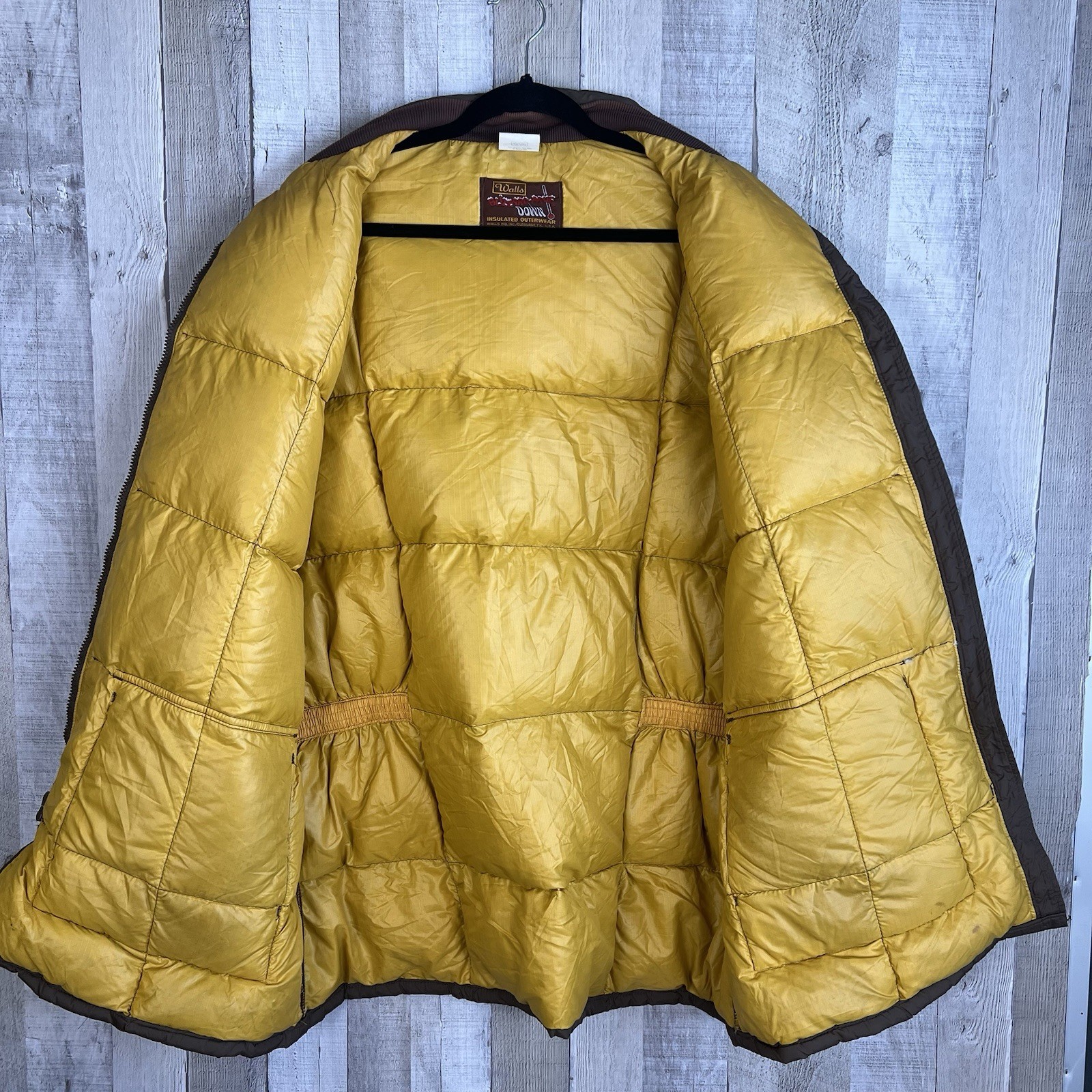 Vintage Walls Blizzard Pruf Down Puffer Jacket Full Zip Size XXL Brown USA Made