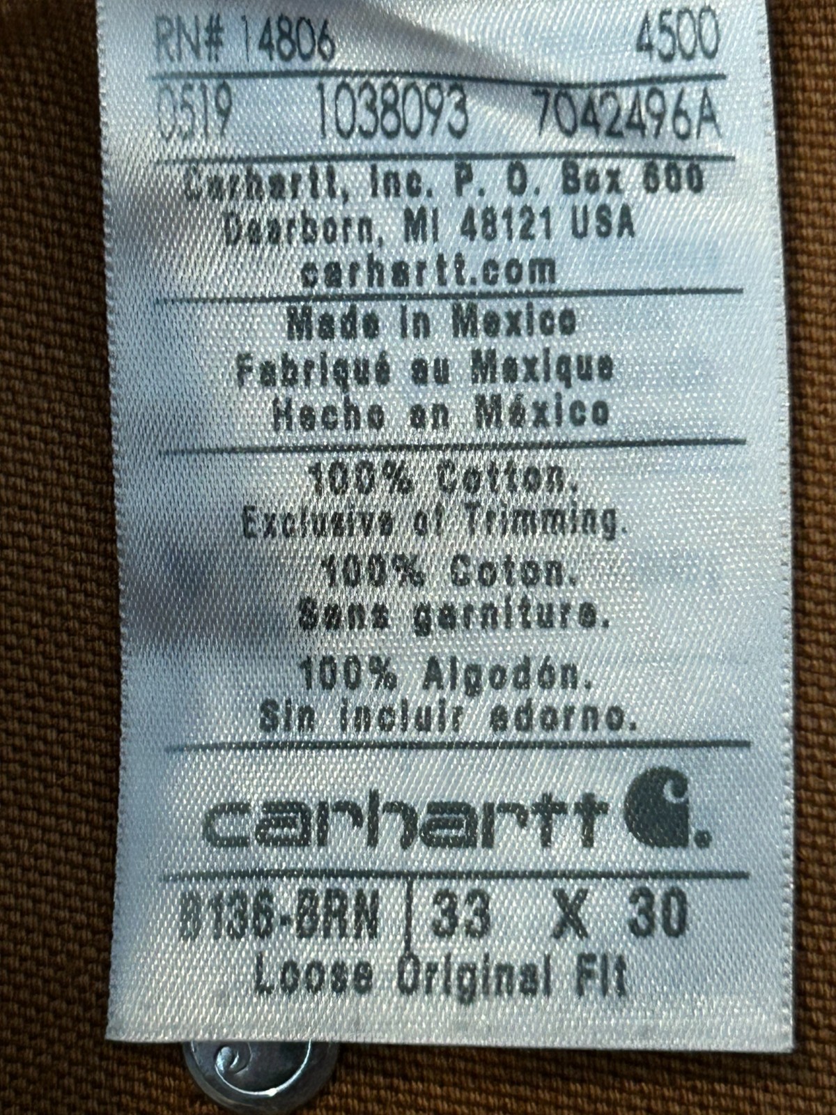 Vintage Y2k 2000s Carhartt B01 BLK Double Knee Carpenter Pants 33×30 MADE IN USA