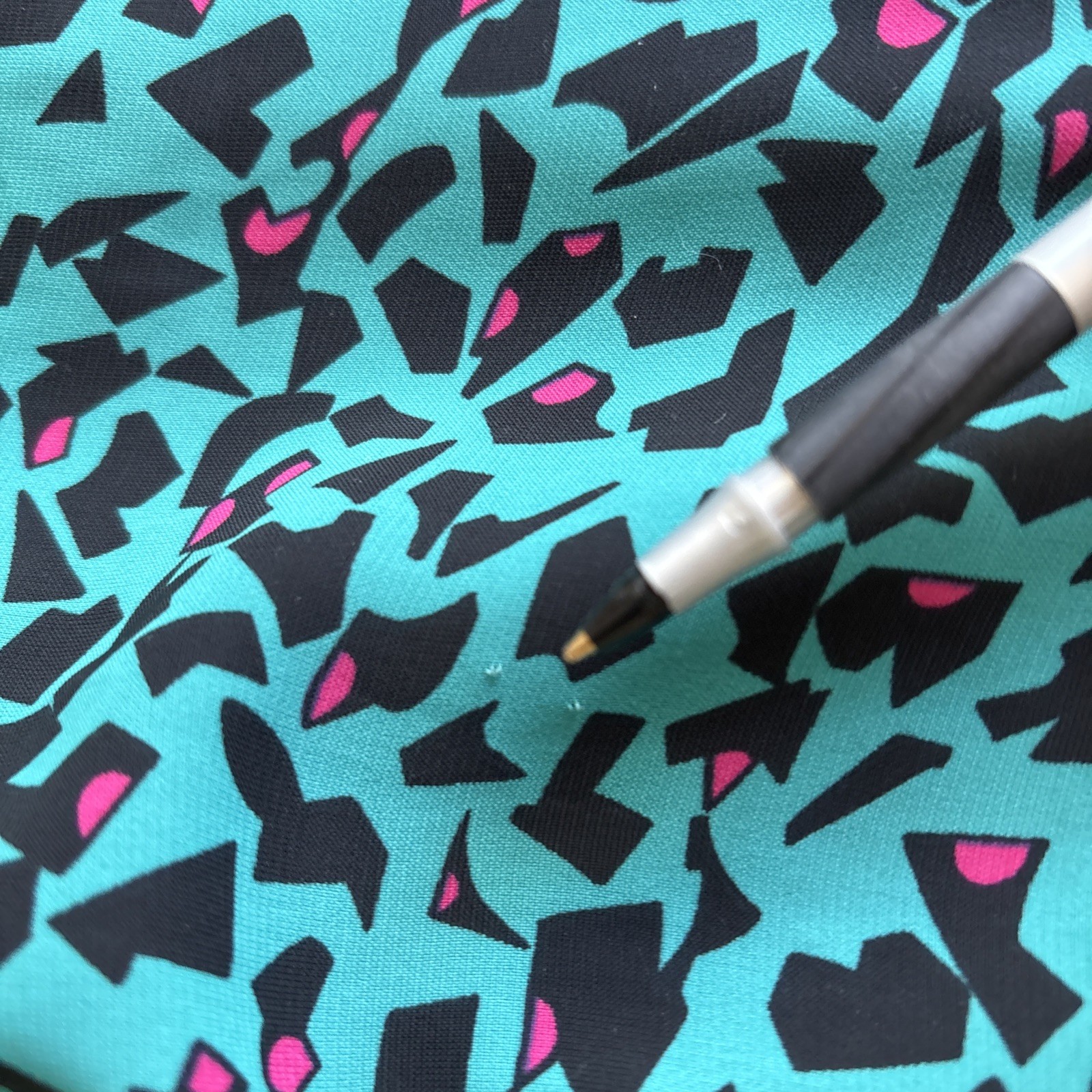 Vtg 80s 90s Teal Abstract Secretary Dress – 12