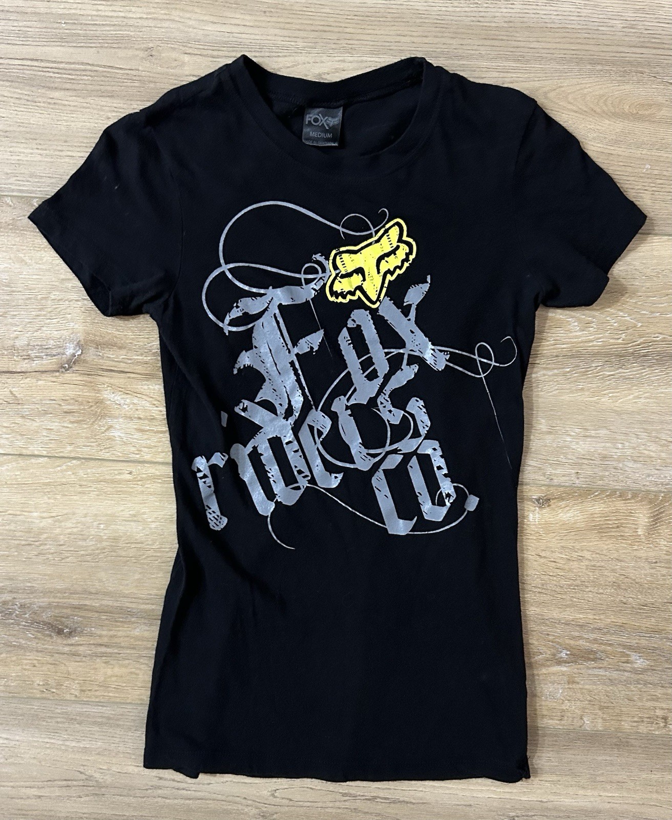 Fox Racing Womens Black Shirt Top Y2K Grunge 2000s Riders Biker Size Medium