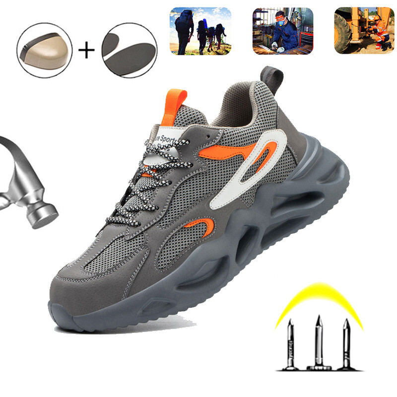 Men Safety Shoes Steel Toe Work Sneakers Breathable Industrial Non Slip US 6-13