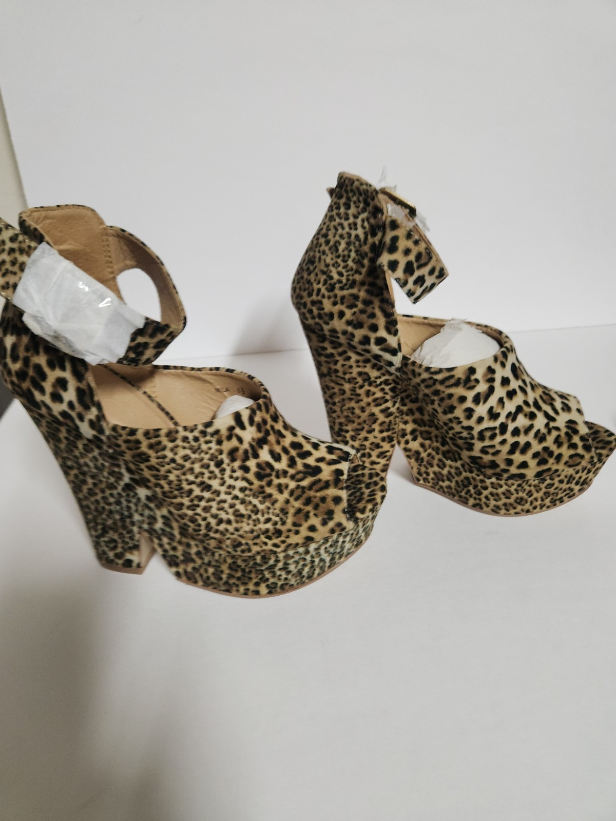 Brand New Leopard Print Peep-Toe Platform Wedges – Style “Mila” Size 5.5