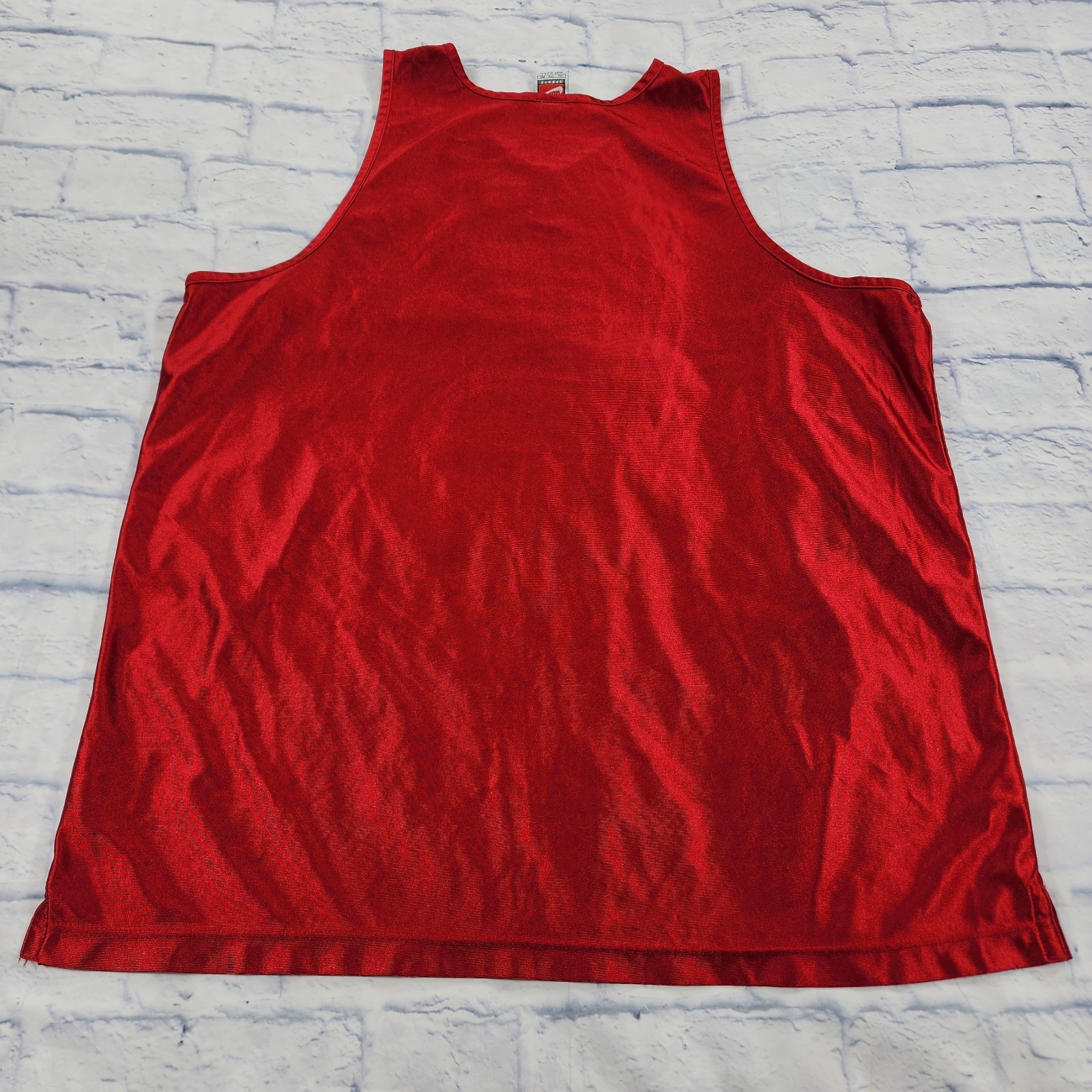Nike Basketball Jersey Tank Top MENS XXL Satin Silky Shiny Red VINTAGE 90s USA