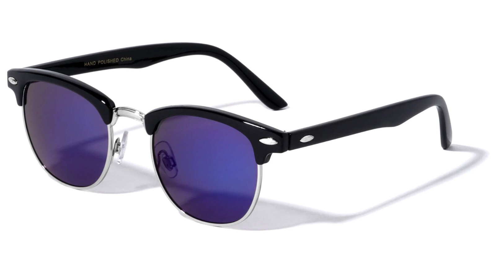 Retro Vintage Polarized Sunglasses Mens UV400 Half Metal Frame Club Sunglasses