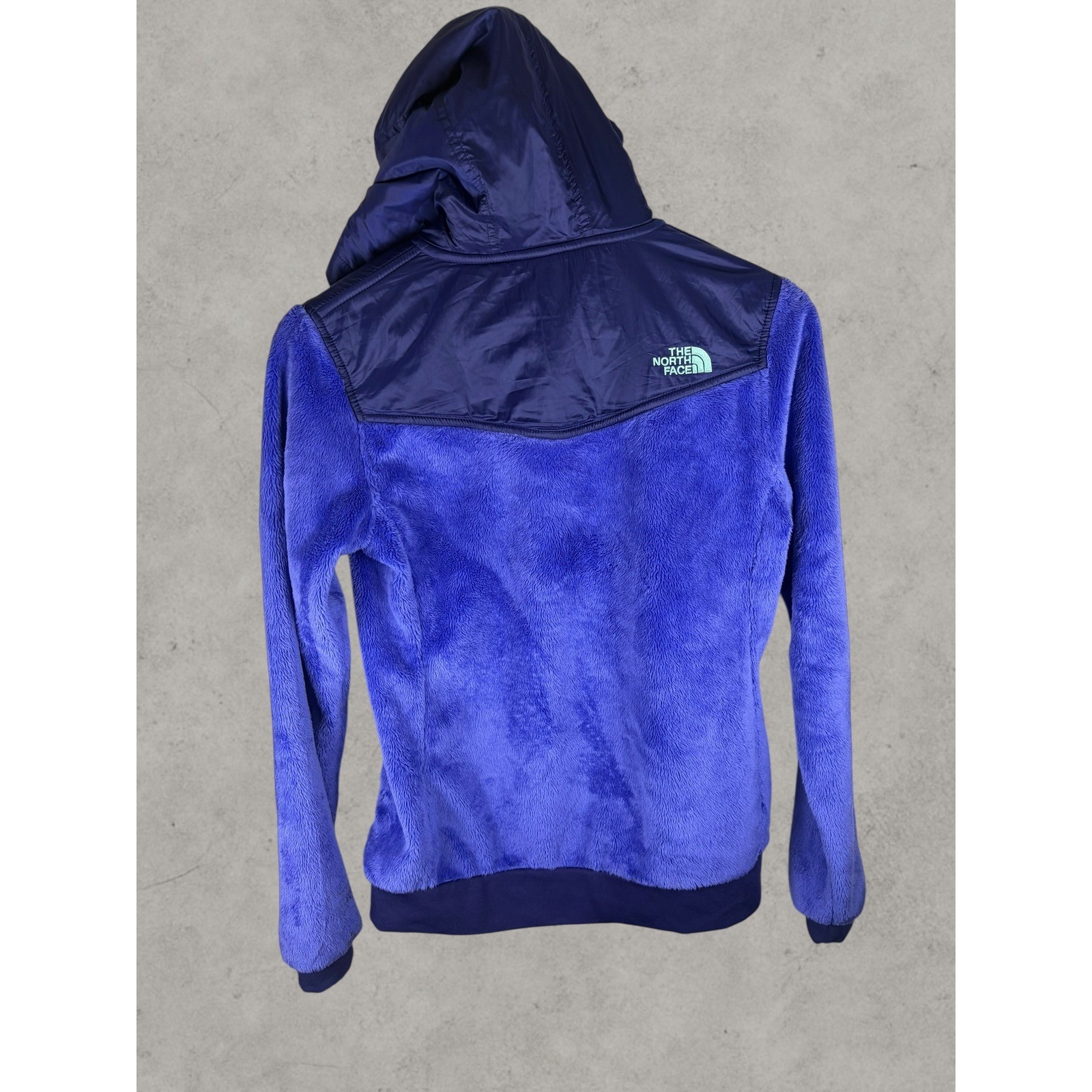 The North Face Womens Osito Full Zip Fleece Hoodie Purple Blue Jacket Small
