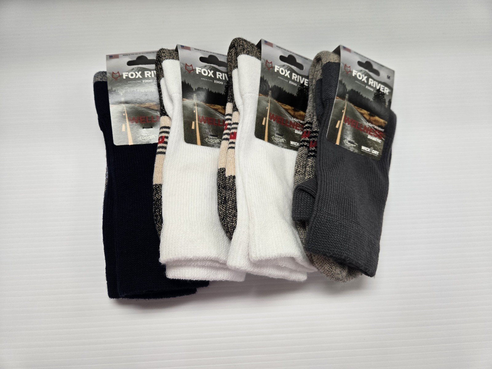 Fox River Ligthweight Wellness Everyday Socks Medium Crew 4 Pair NWT