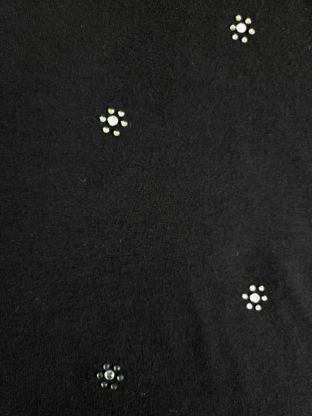 Dorothy Perkins Women Black Top with Daisy Rhinestones embellishments US 10/M