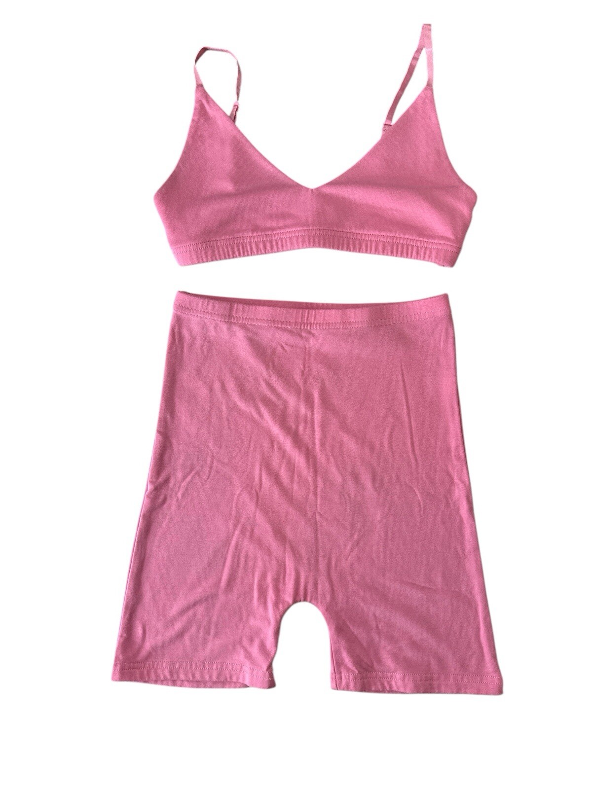 SLA Top & Shorts Set Women Small Pink Stretch Designer Money Outdoor Beach