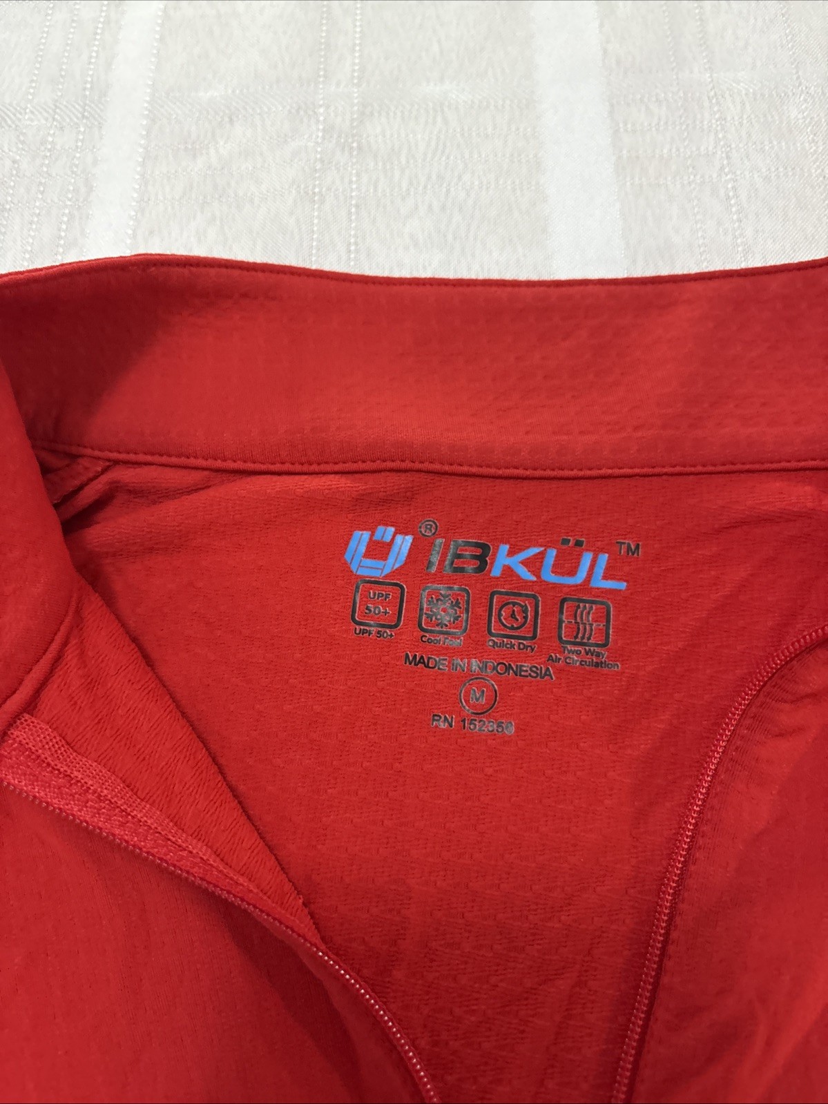 Ibkul Women’s Long Sleeve Quarter Zip Red Athletic Casual Top M