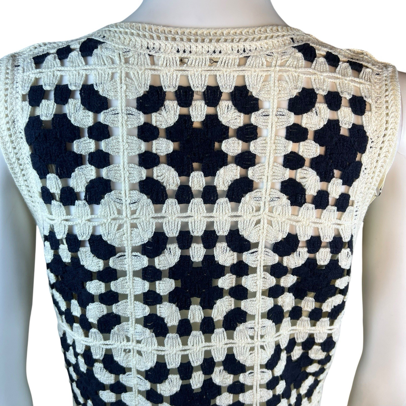 Frame Crochet Pop Over Tassel Mini Dress In Navy Women’s Size X-Small