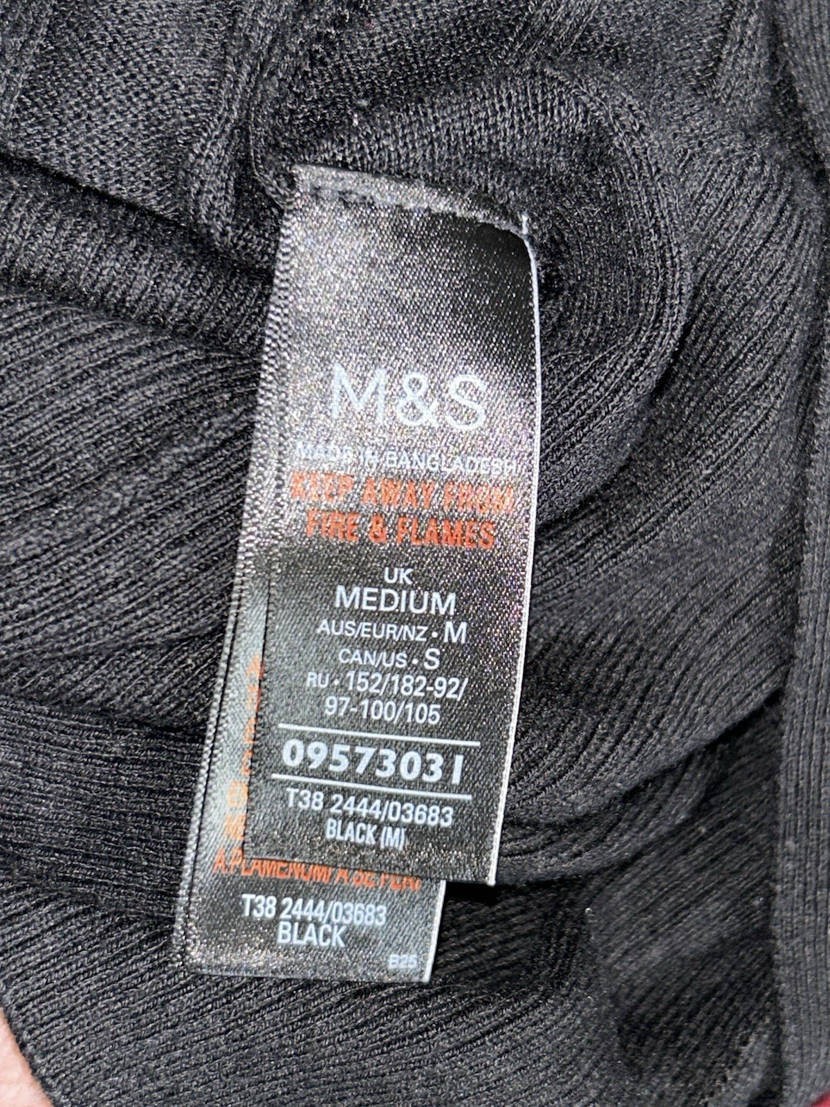 Classic Black Ribbed Open front Long line Cardigan – M&S Collection Size Medium