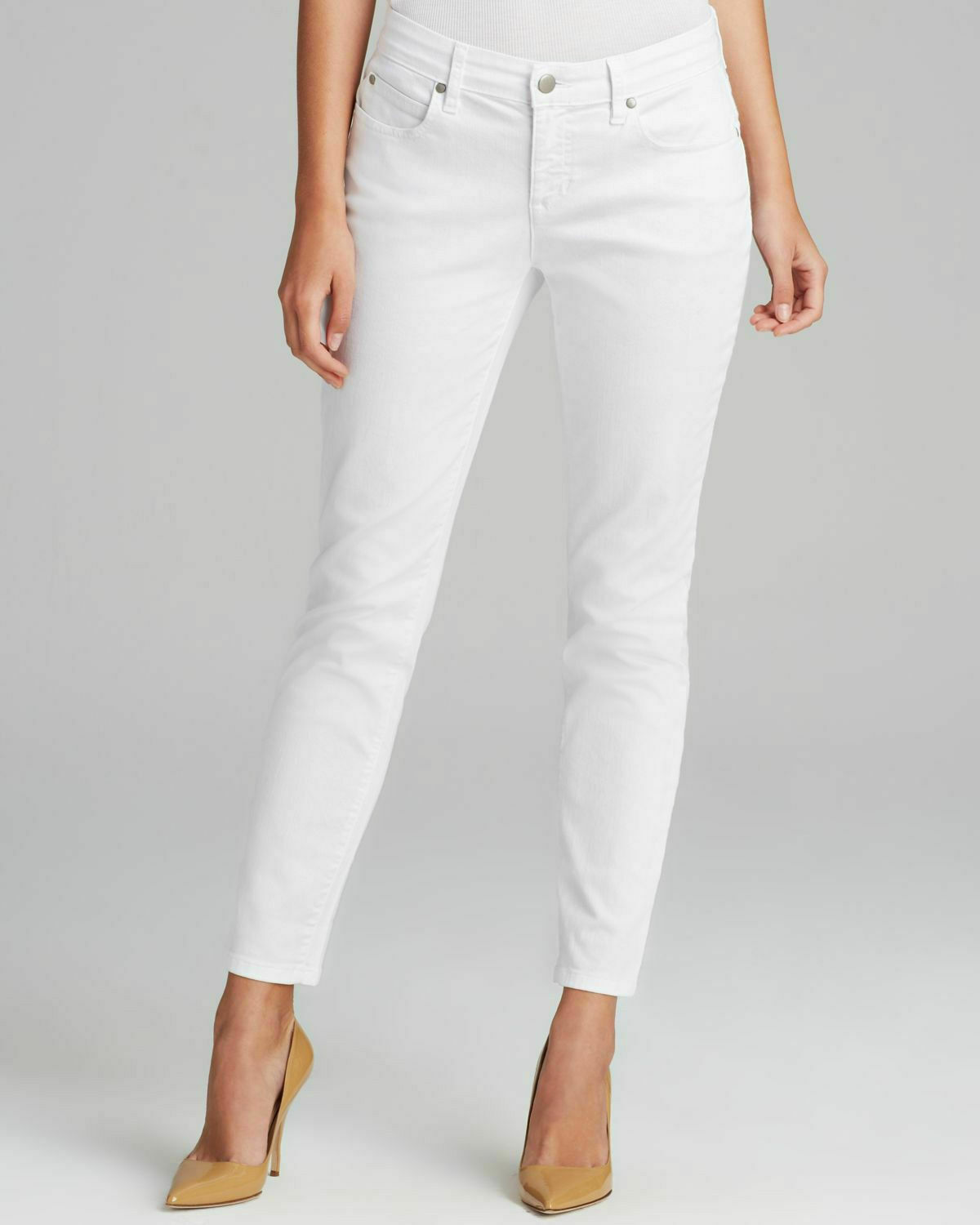 Eileen Fisher White Organic Cotton Stretch Skinny Jeans Pants 2P New