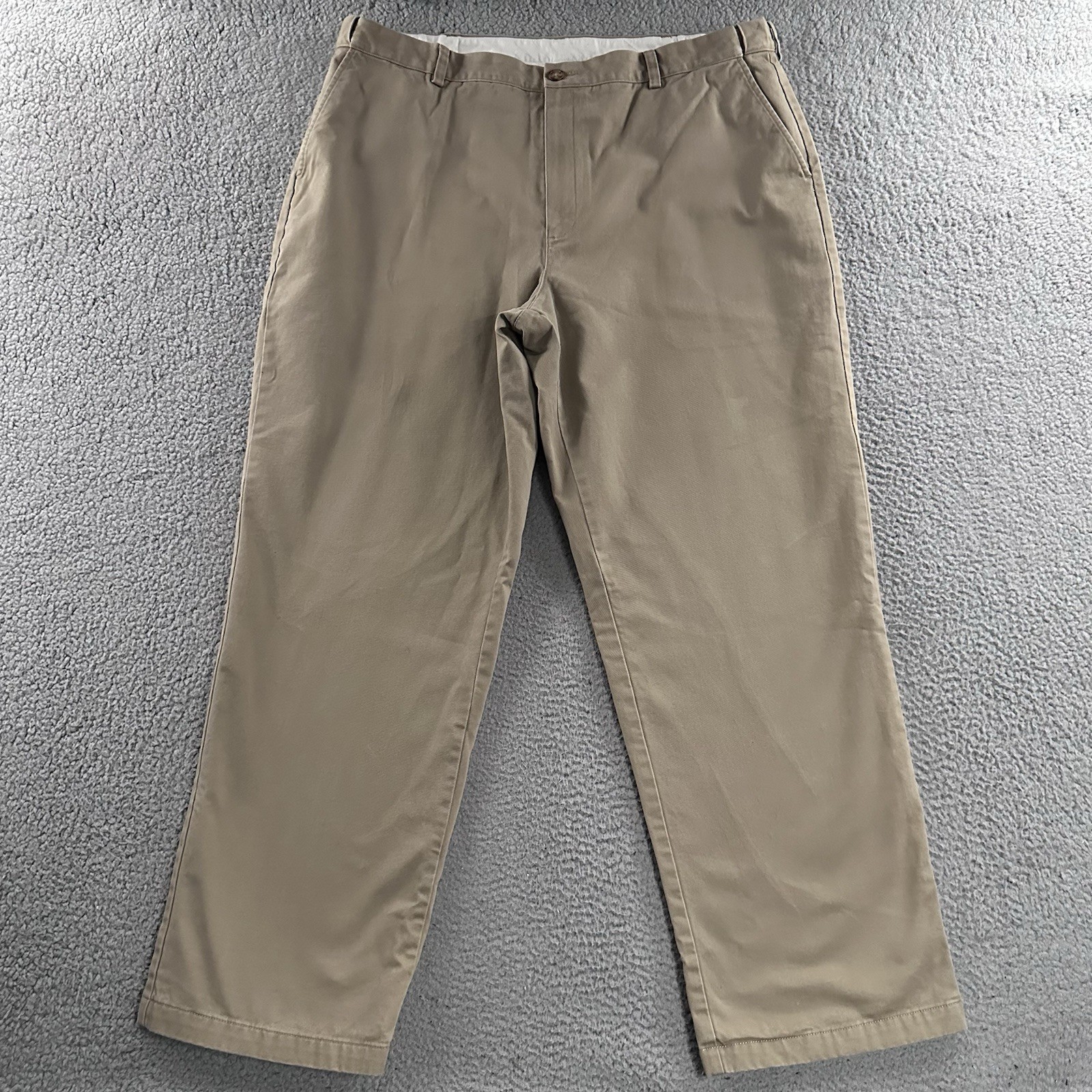 L.L. Bean Mens Pants Beige Size 42×42 Flannel Lined Pant 100% Cotton