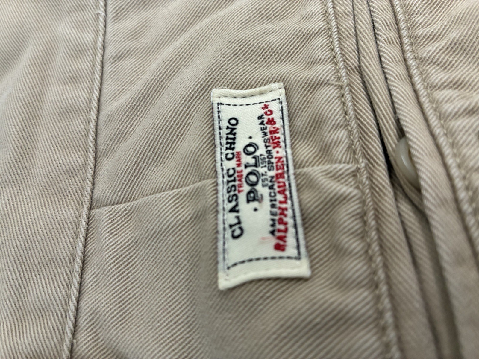 Polo Ralph Lauren Men’s Beige Chino Twill Cotton Pants 40/32 Classic Straight