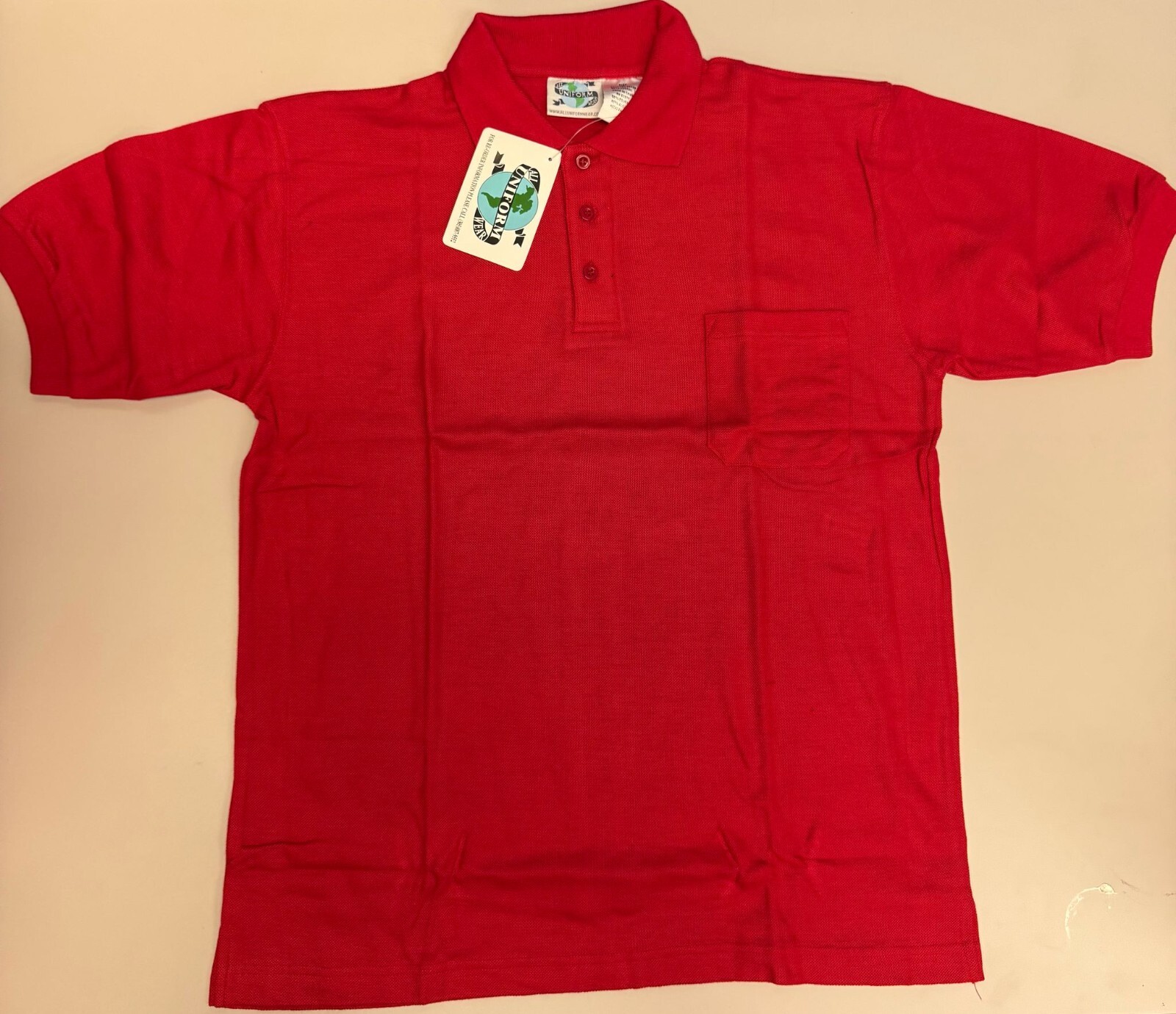 Men’s Pique Polo Shirt With Left Chest Pocket, Red