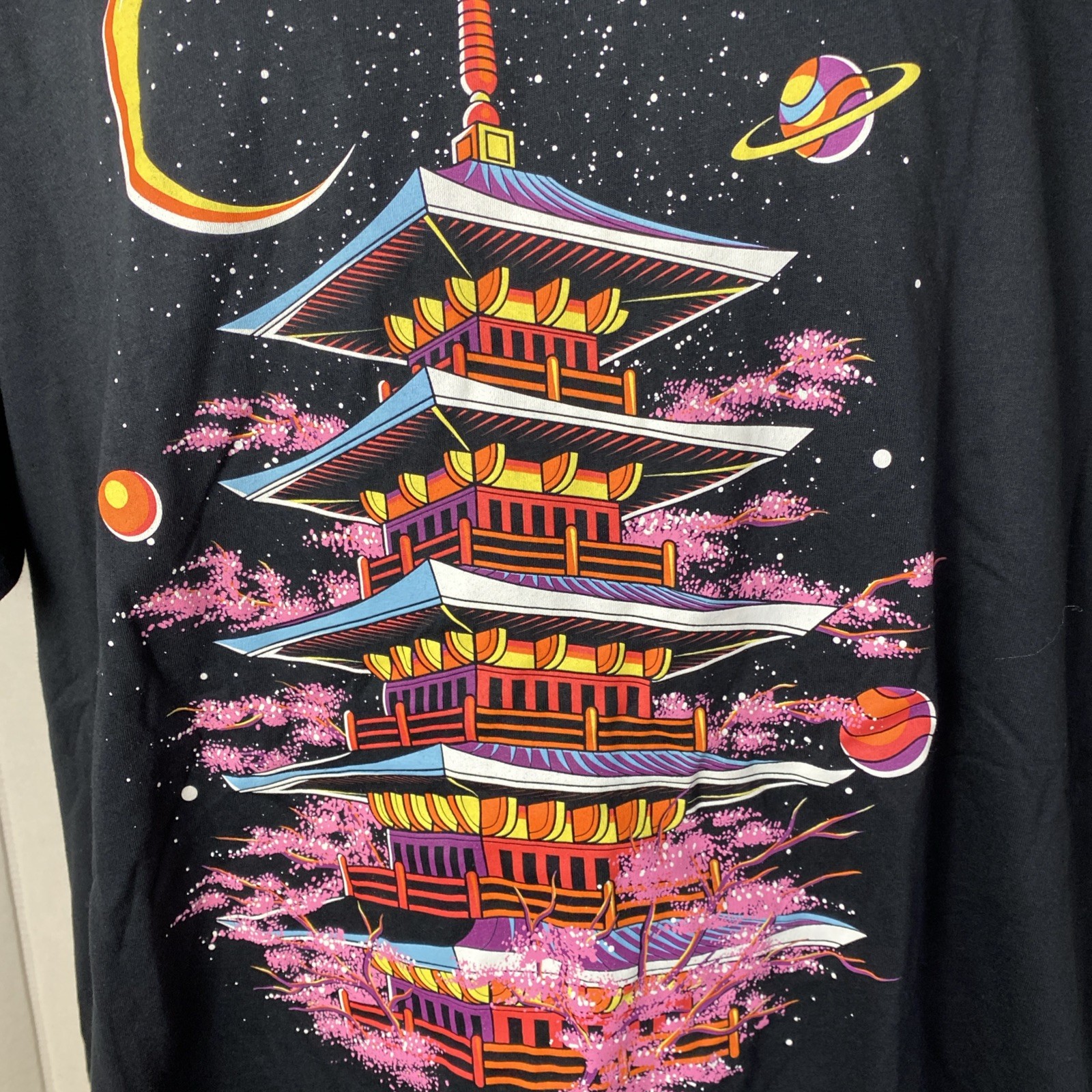 Into The AM Graphic Tee Unisex Black Size 3XL Sakua Galaxy Cherry NWOT
