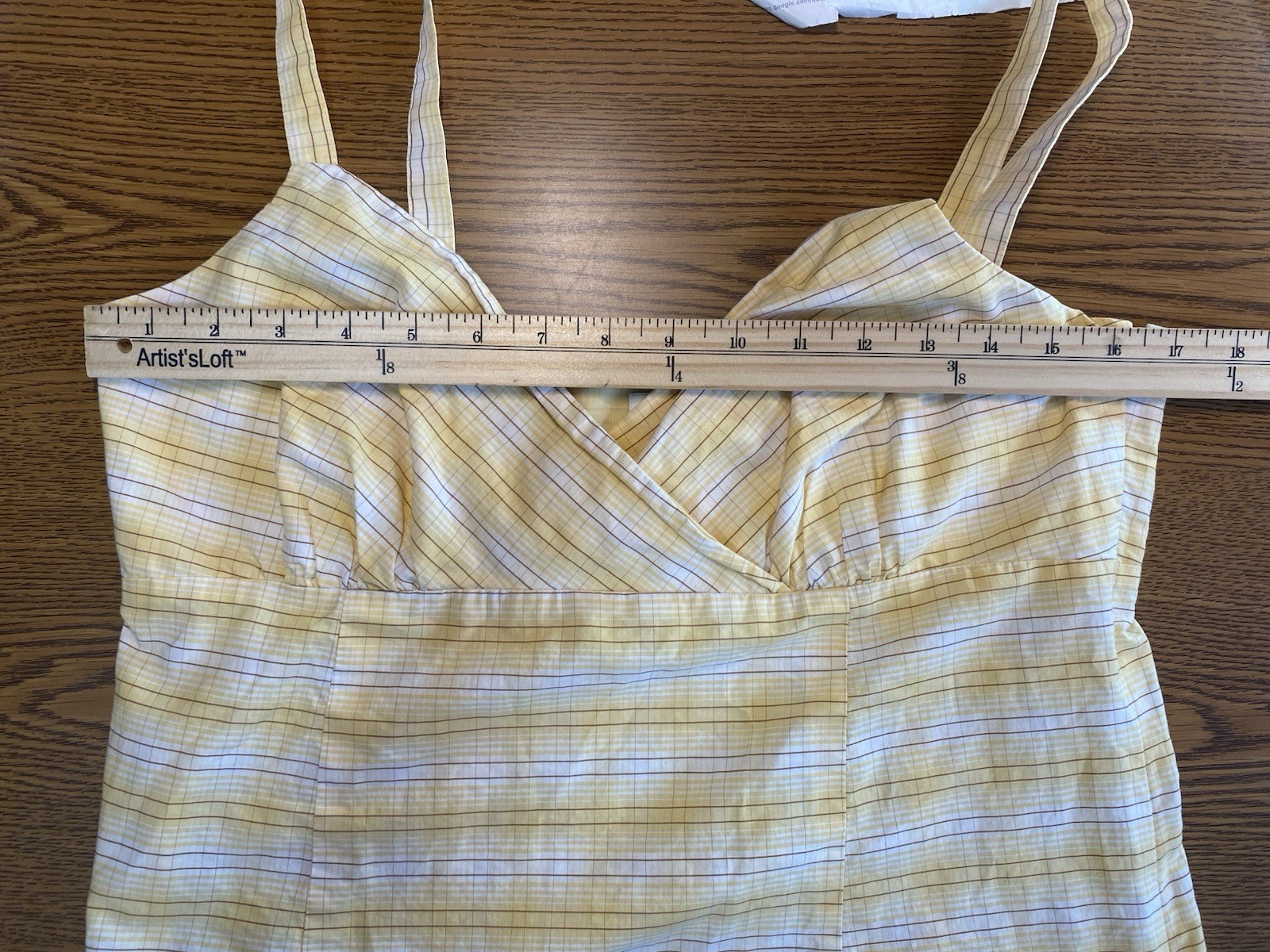 Ann Taylor LOFT Plaid Eyelet Tank Top Size 10 Butter Yellow Spring Festival Y2K