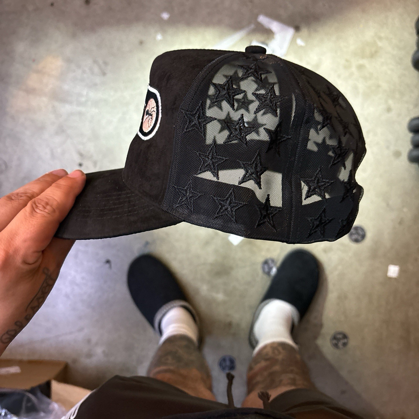 The Prodigy Star Mesh Back Suade Trucker Hat