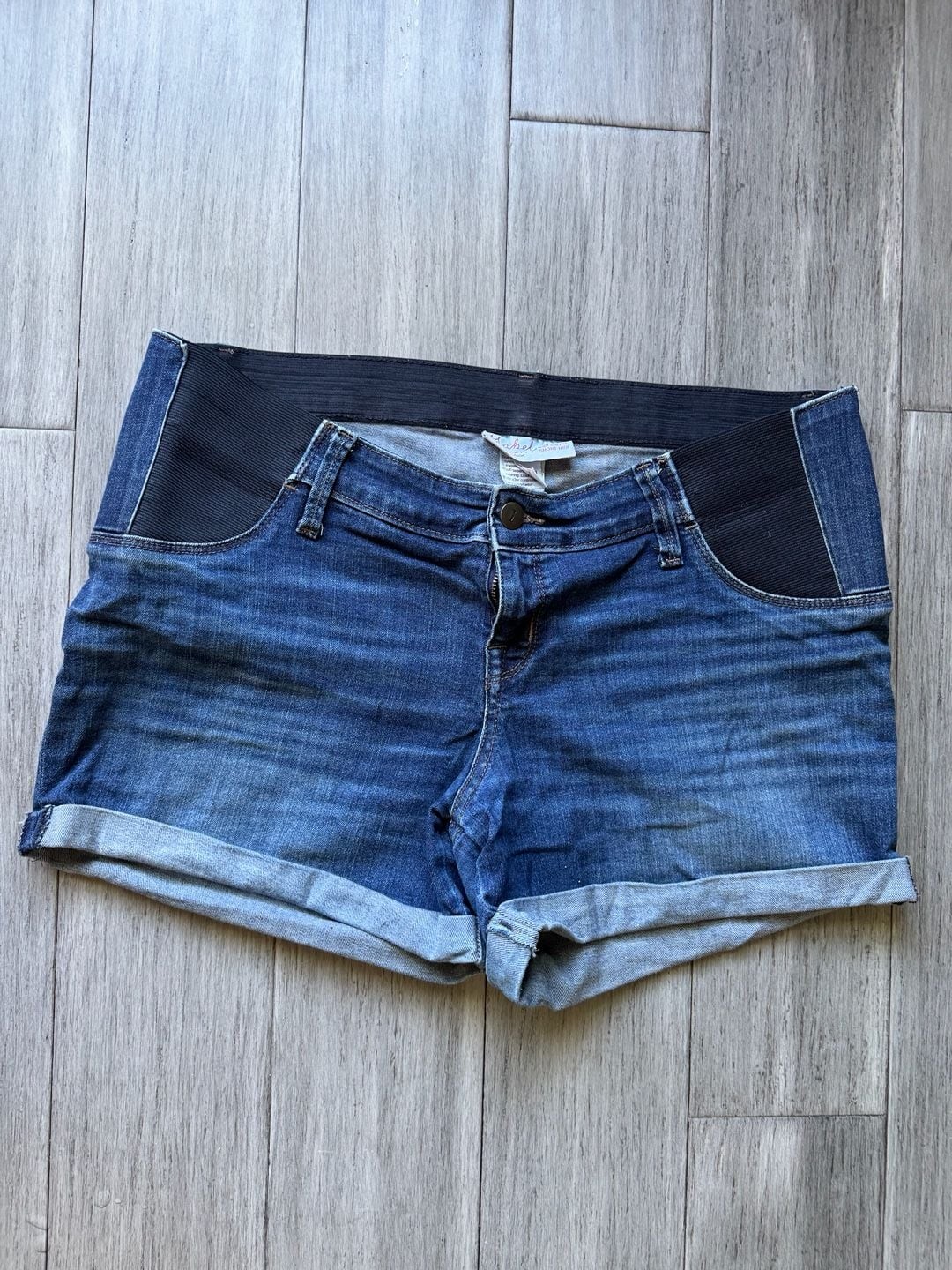 Isabel Maternity by Ingrid & Isabel Denim Midi Cuffed Maternity Shorts