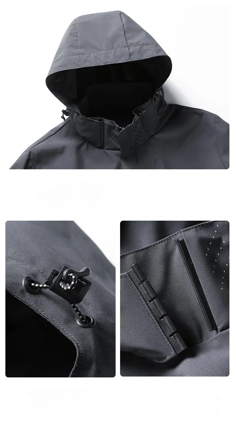 Men’s Waterproof Rain Jacket — Lightweight Hooded Windproof Outdoor Coat