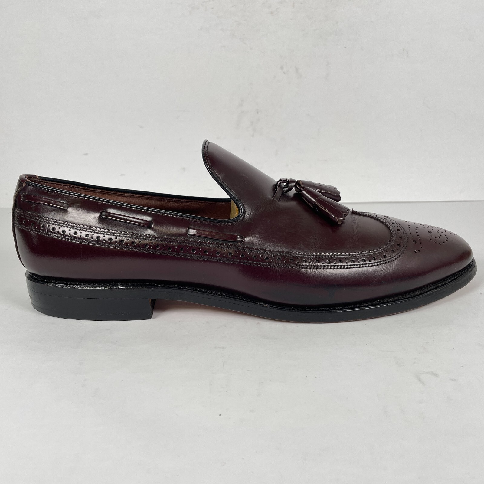 Allen Edmonds Berwick Tassel Loafers Mens Size 11.5 A Burgundy Leather Shoes