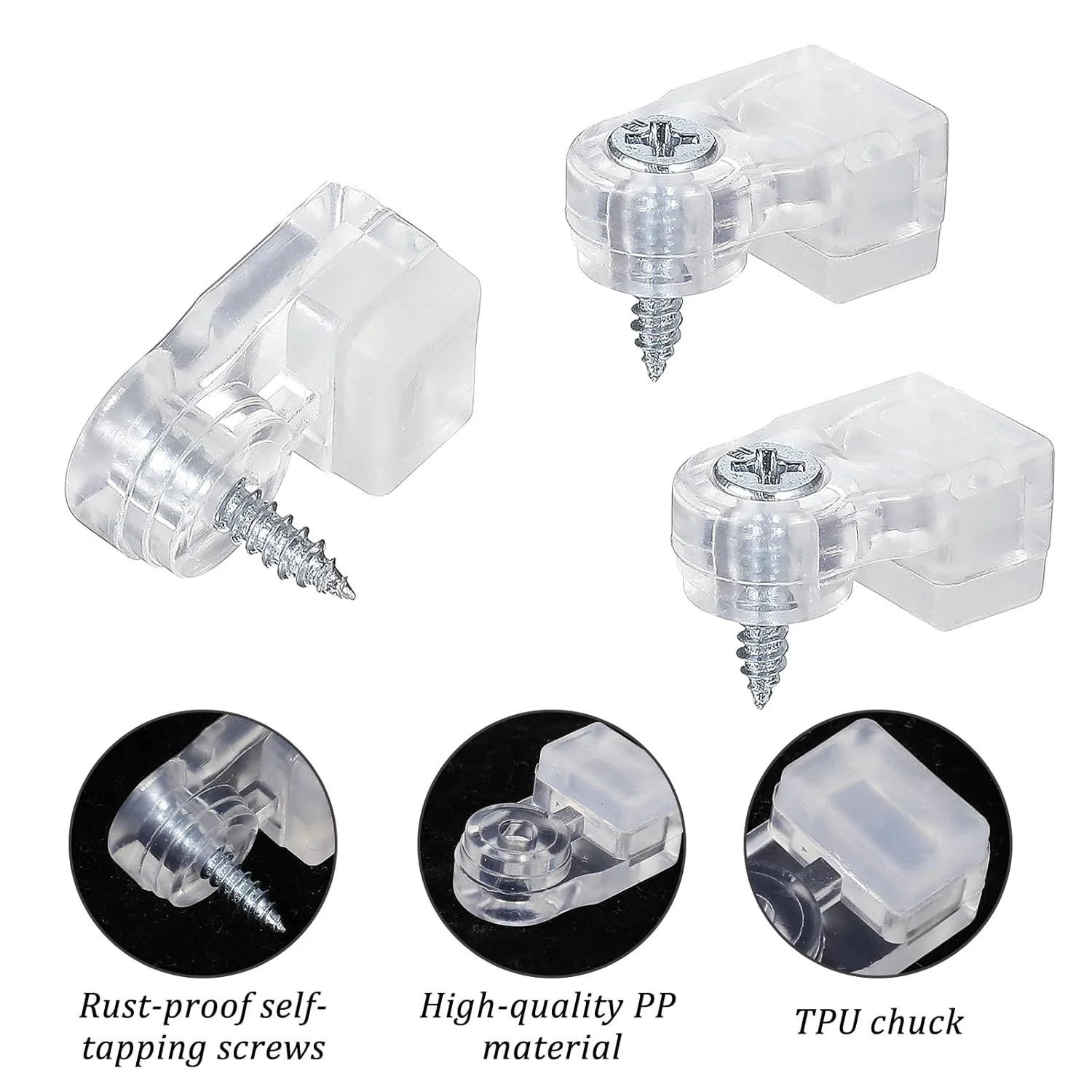 20 Pcs Glass Retainer Clips Mirror Holder Clips Plastic Glass Panel Clip with Sc