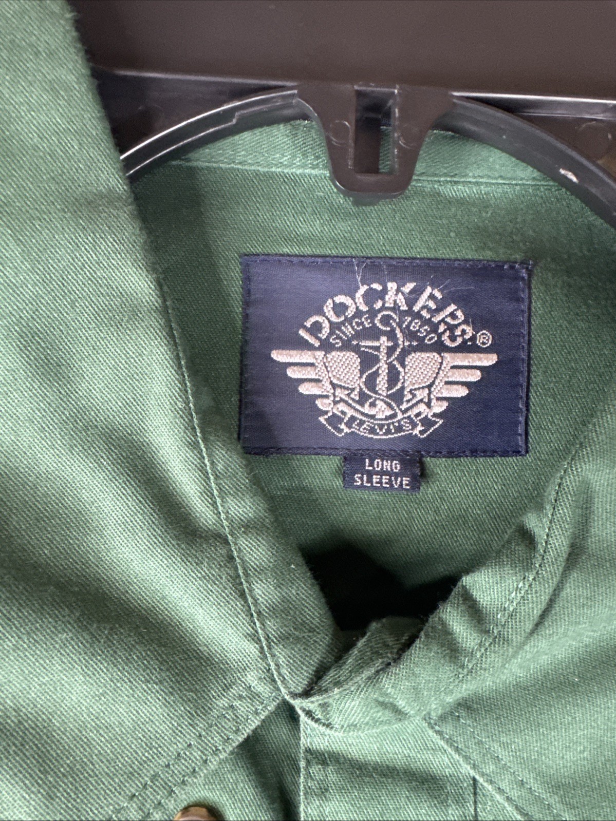 Dockers Long Sleeve Shirt Button Down Medium Dark Green Pockets Sri Lanka Cotton