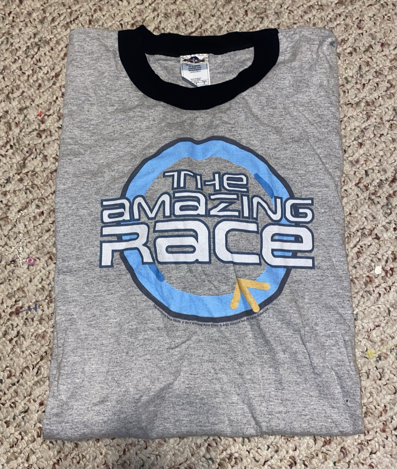 NEW CBS TV The Amazing Race 2011 Mens Ringer Shirt Size Large
