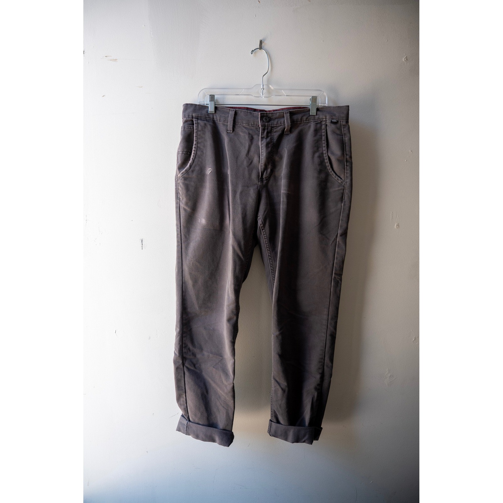 Vans Off The Wall Mens Chino Pants Faded Charcoal Gray Skate Trousers Size 34