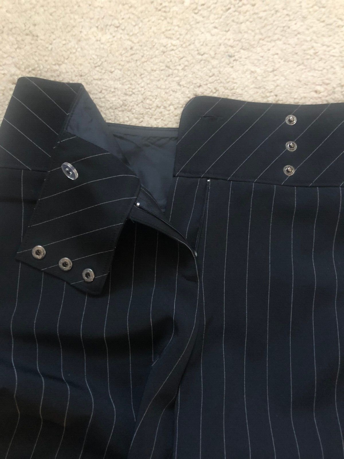 NWT Women Black Pin Stripe Dress Pants Size 10 Dalia Collection