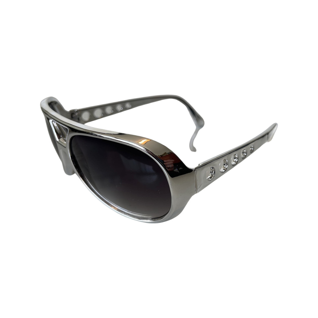 Jackass Aviator Johnny Knoxville Elvis Party Sunglasses Retro Silver 80’s Frame