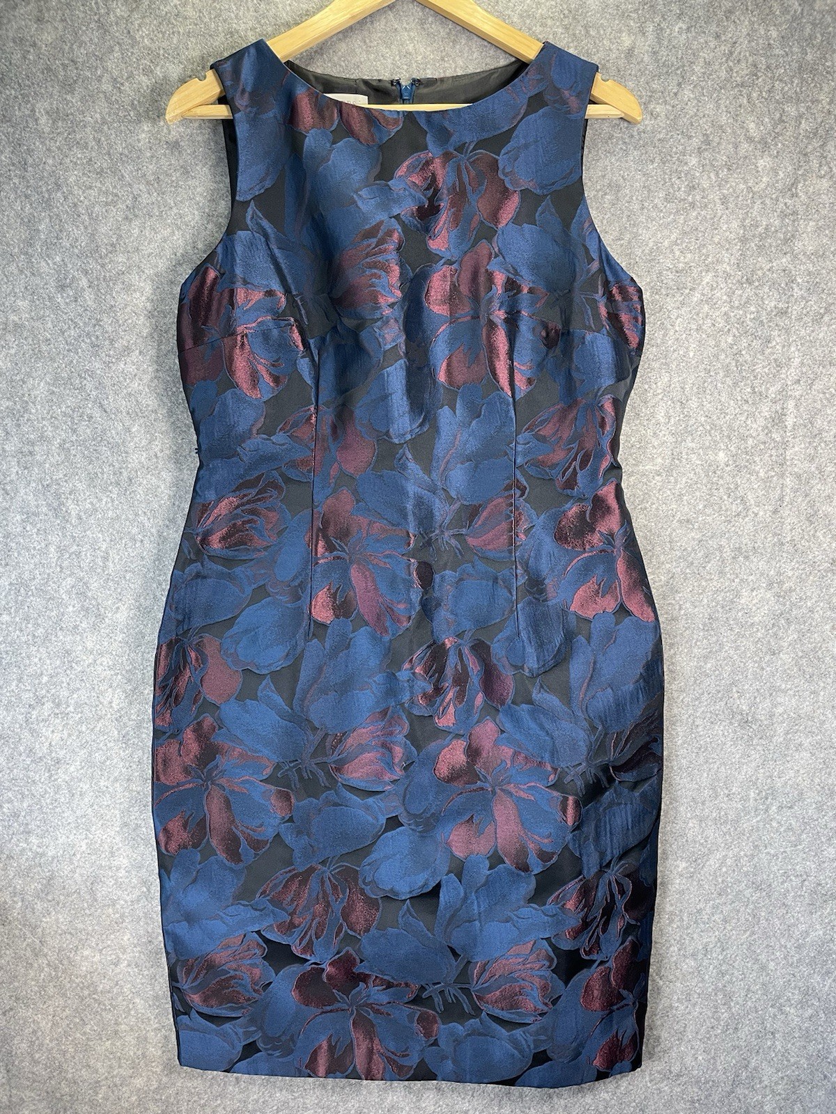 Hobbs London A Line Dress Womens UK 14 Floral Blue Red Pattern Midi Chic