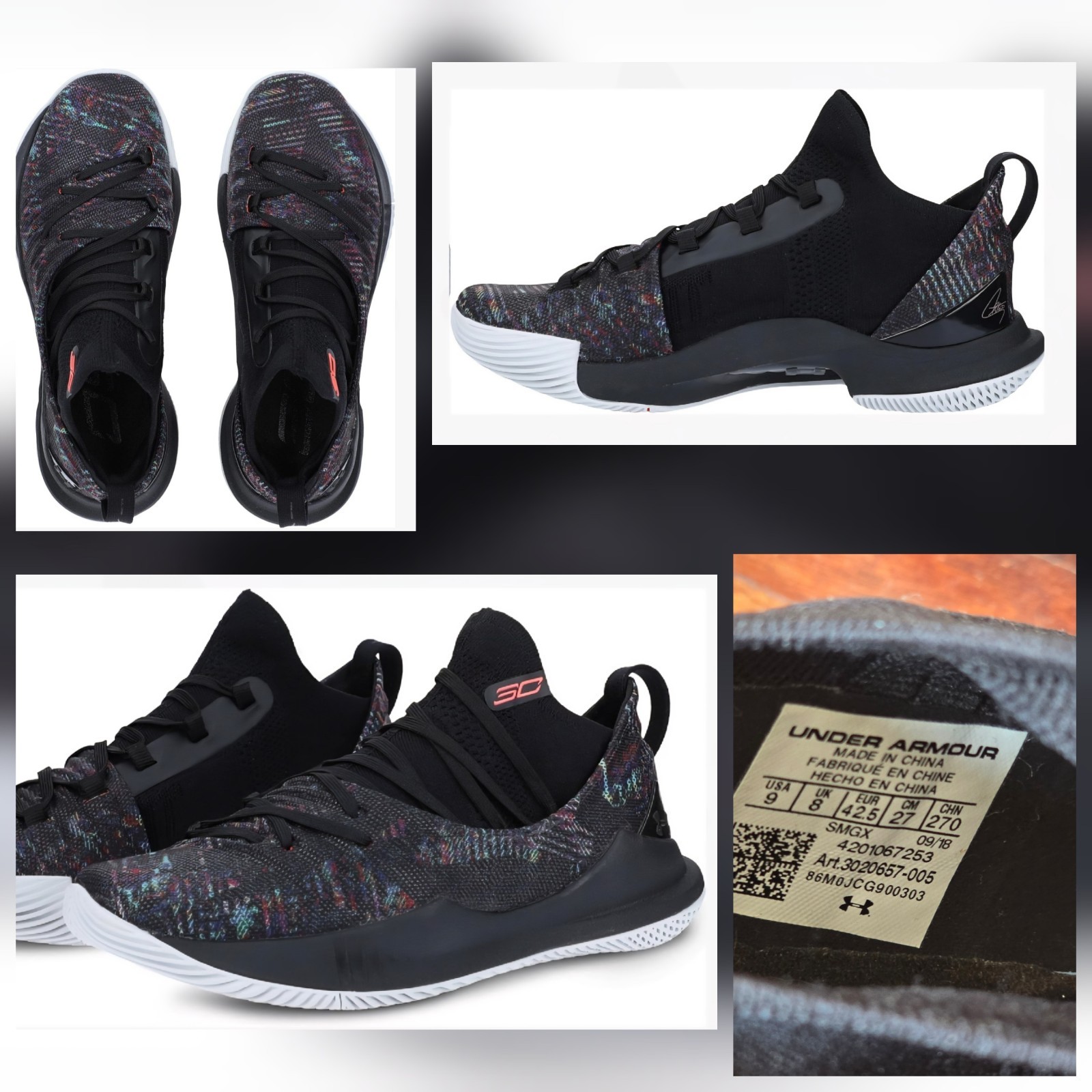 Under Armour Curry 5 Black Multi-Color (3020657-005)