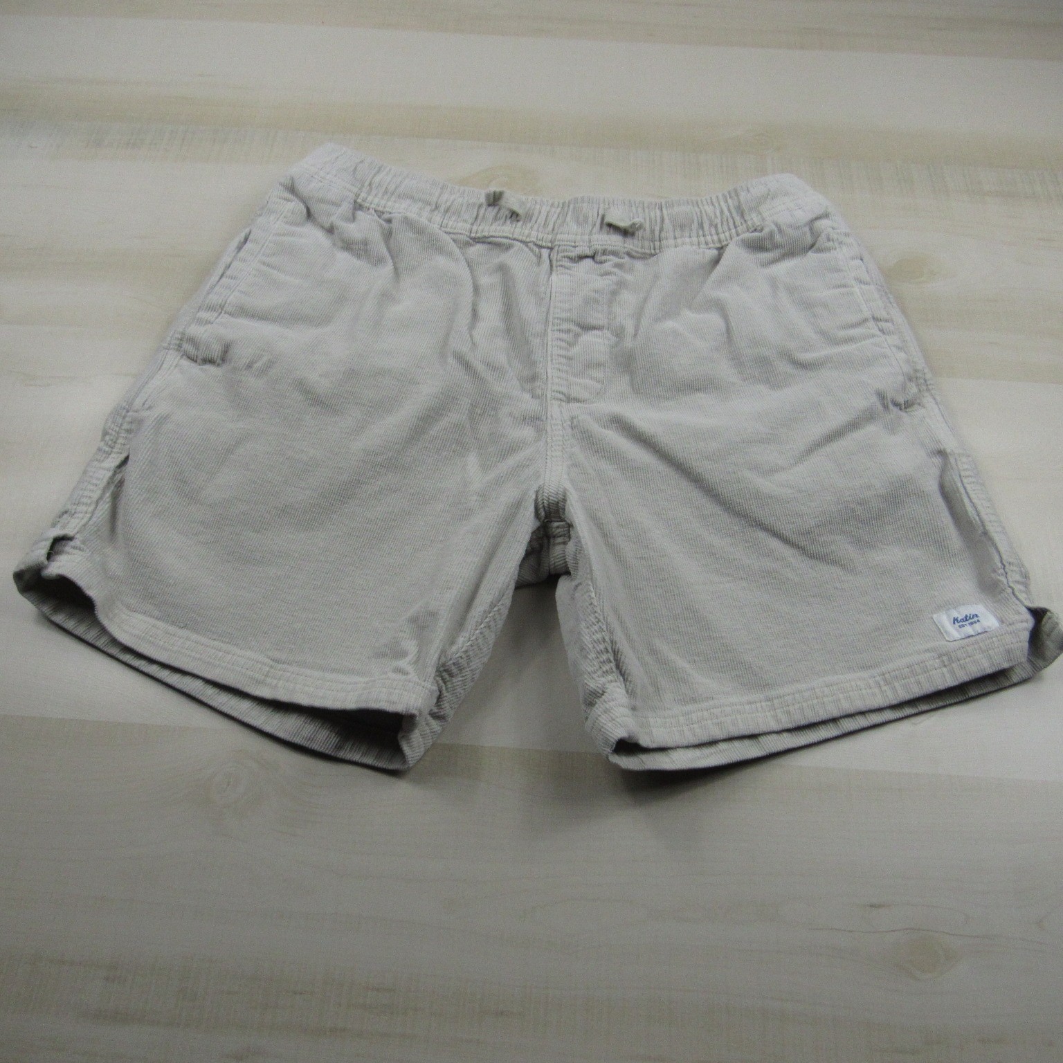 Katin Shorts Mens Medium Beige Corduroy Drawstring Casual Outdoor Stretch