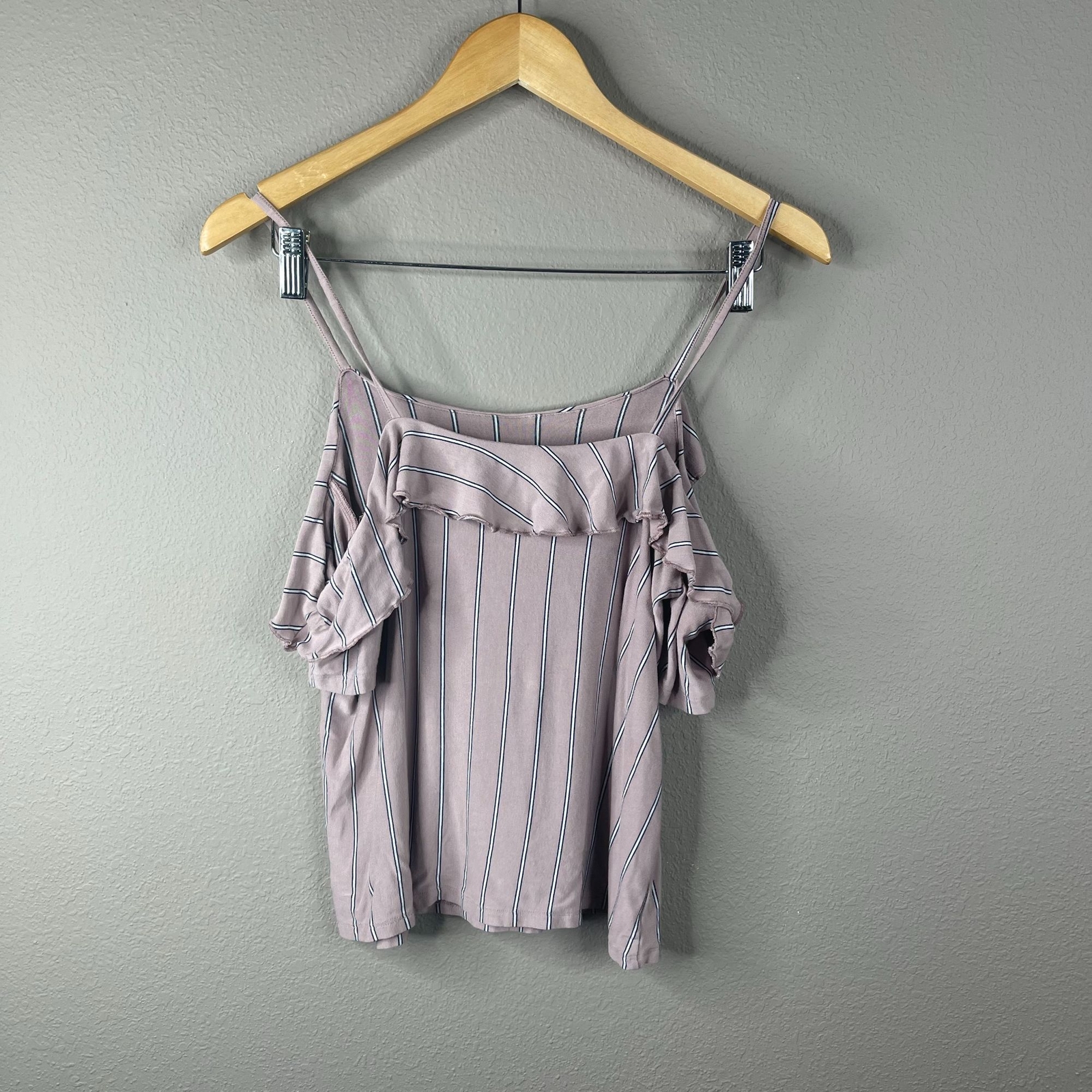 American Eagle Womens Top Size M Striped Off the Shoulder Summer Boho