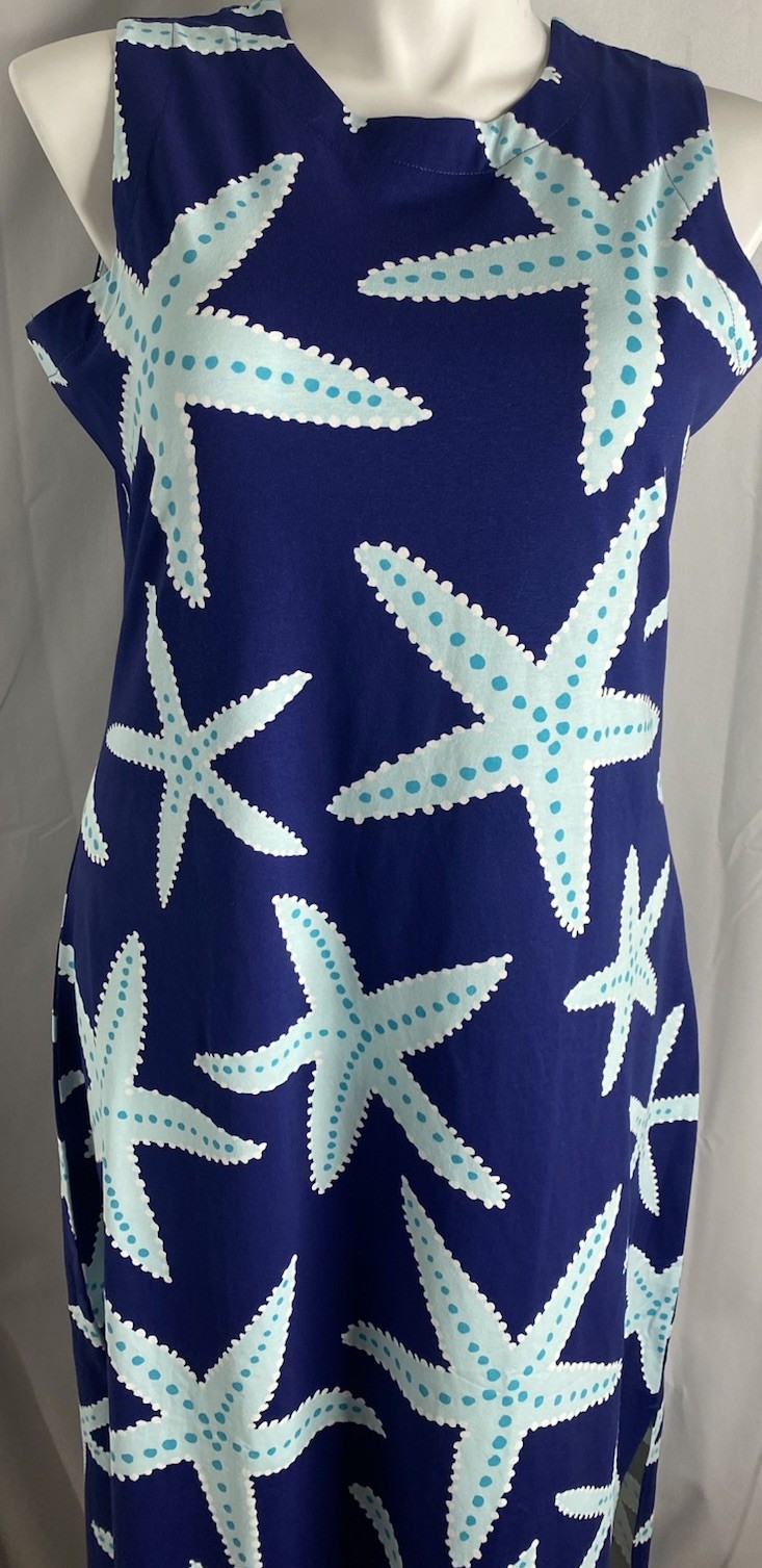 Ana Clare Emilee Dress Sz XL Starfish Print Maxi NEW