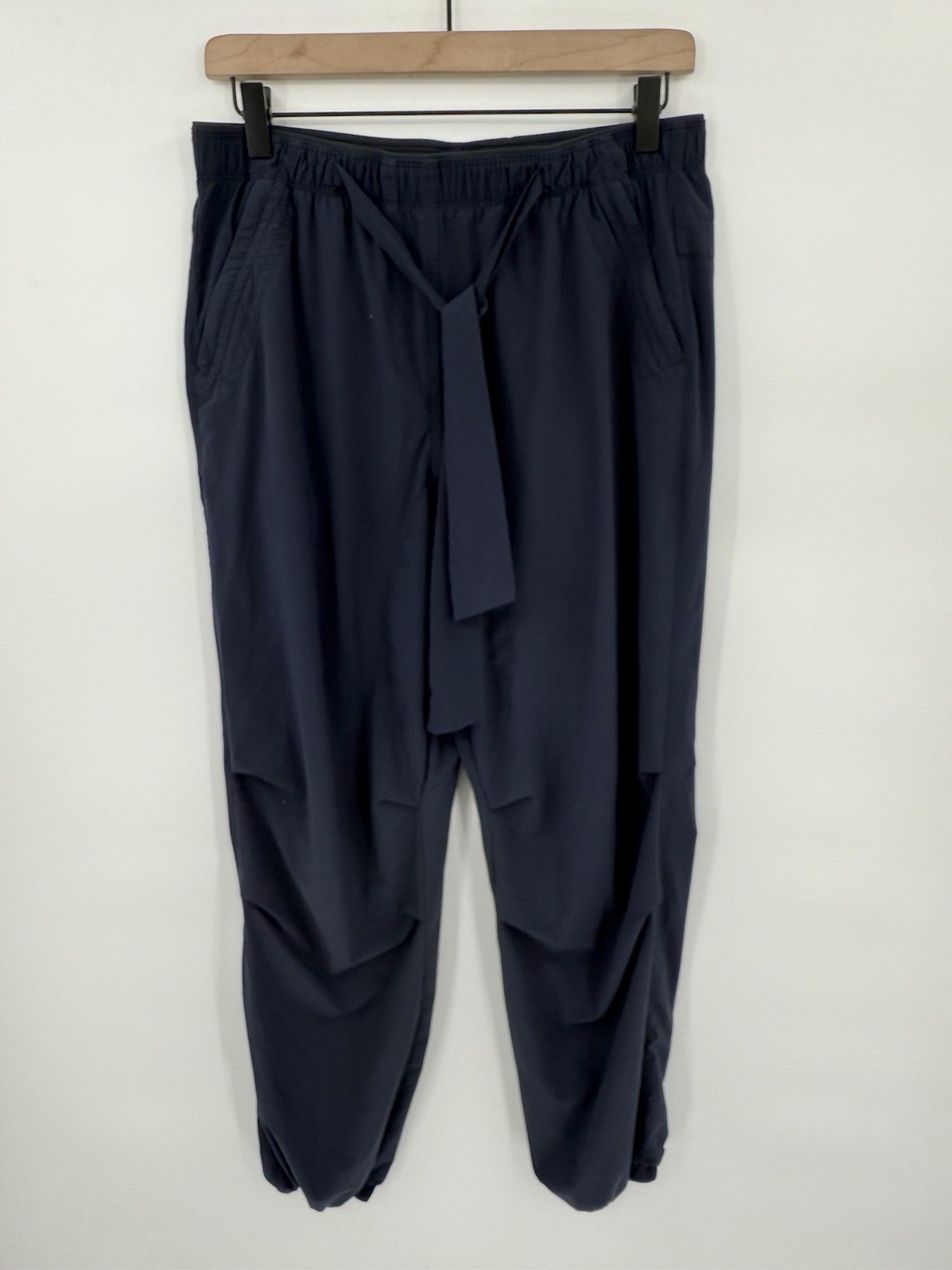 PASKHO Serene Joggers Pants Ultra Comfort Sash Tied Womens Medium Blue Travel