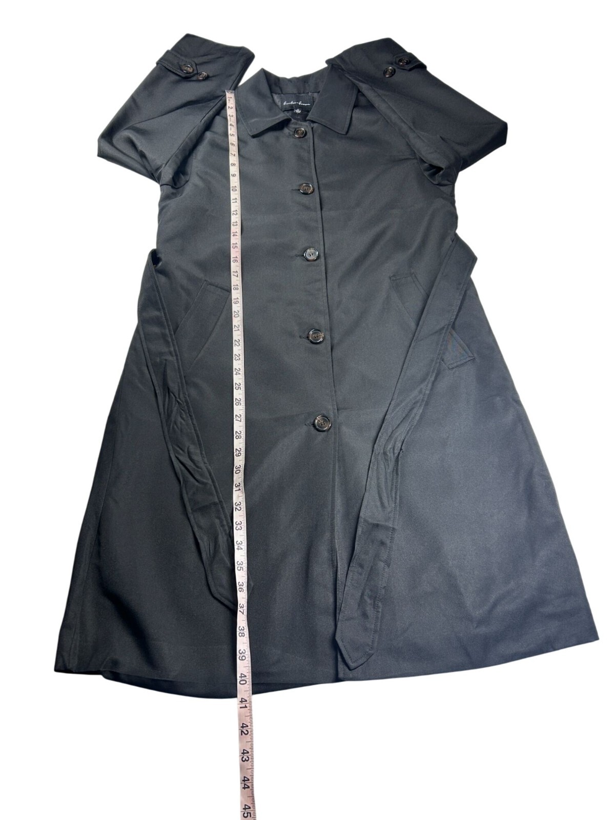 Hunter & Monroe Button-Up Belted Trench Coat Women’s Size Medium Black