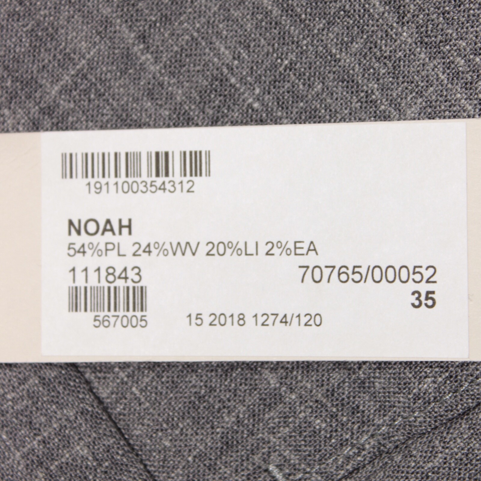 Zanella NWT Stretch Dress Pants Size 35 US Noah In Gray Melange Wool Blend