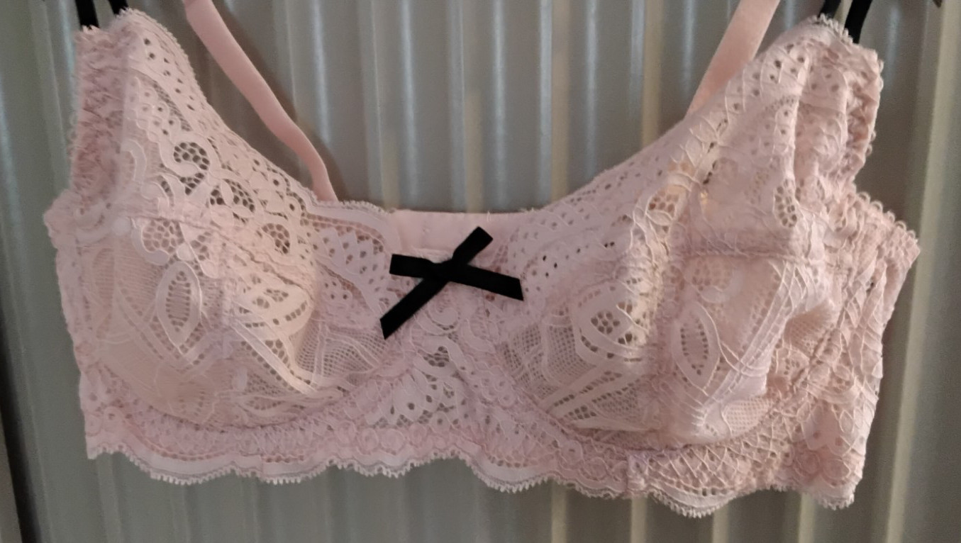 TDR BOUTIQUE None Padded Lace Balconette Bra thong set Pink SZ EUR 80DD UK36DD